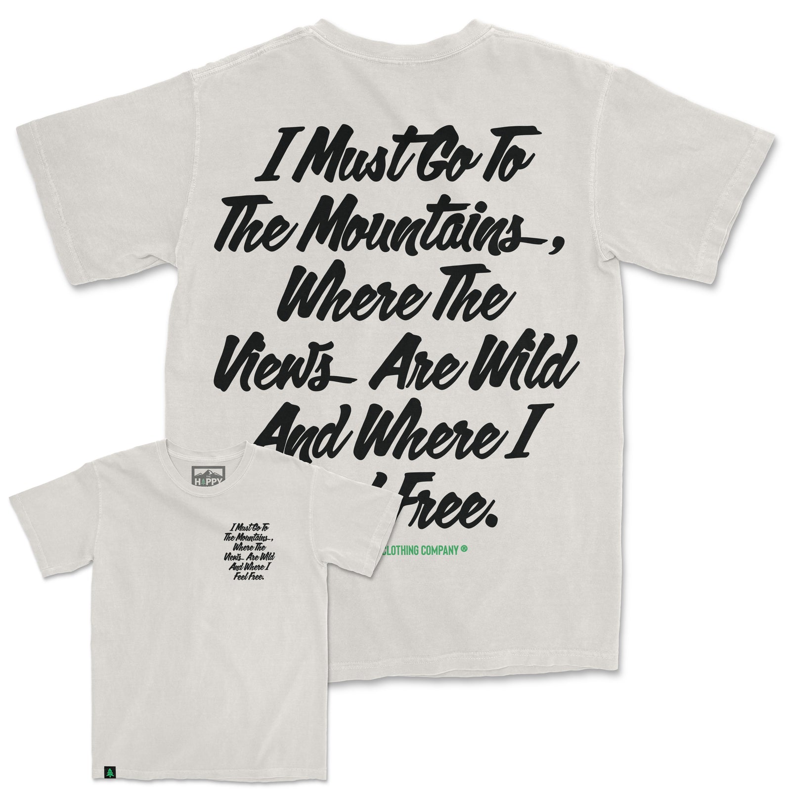 I Must Go To The Mountains Script Oversized Vintage Tee - The Happy Clothing Company