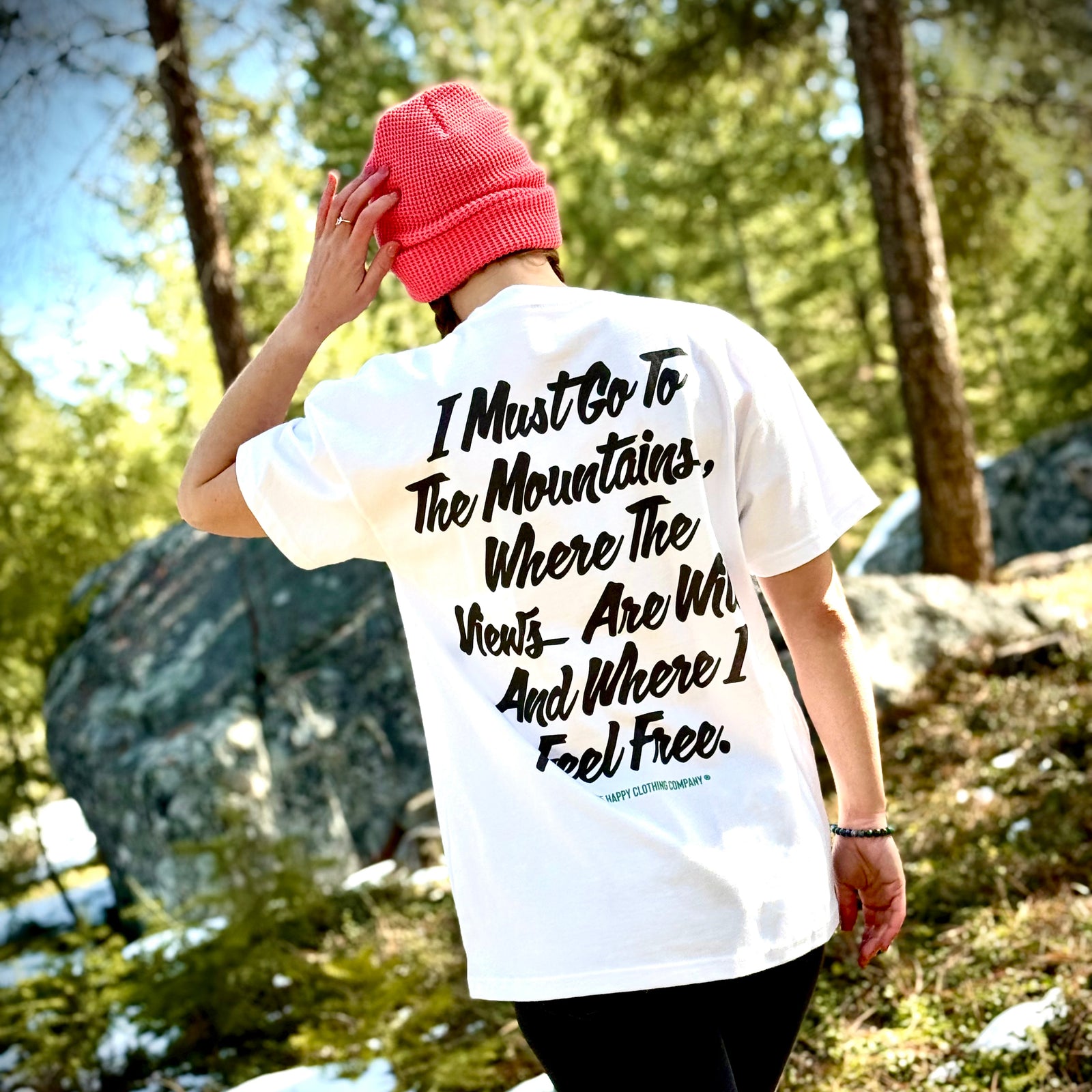 I Must Go To The Mountains Script Oversized Vintage Tee - The Happy Clothing Company