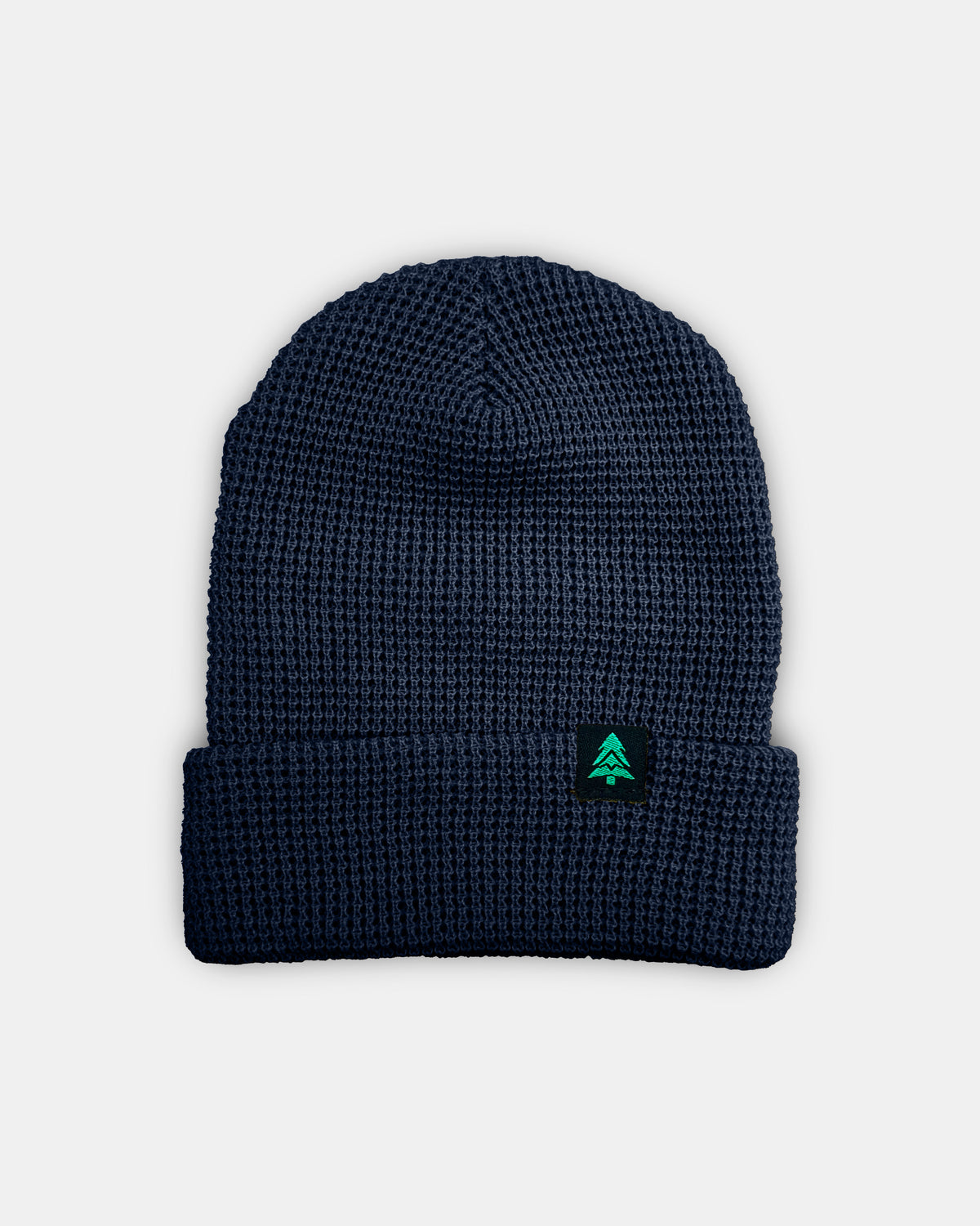Mountain-Tree Label Waffle Cuffed Beanie