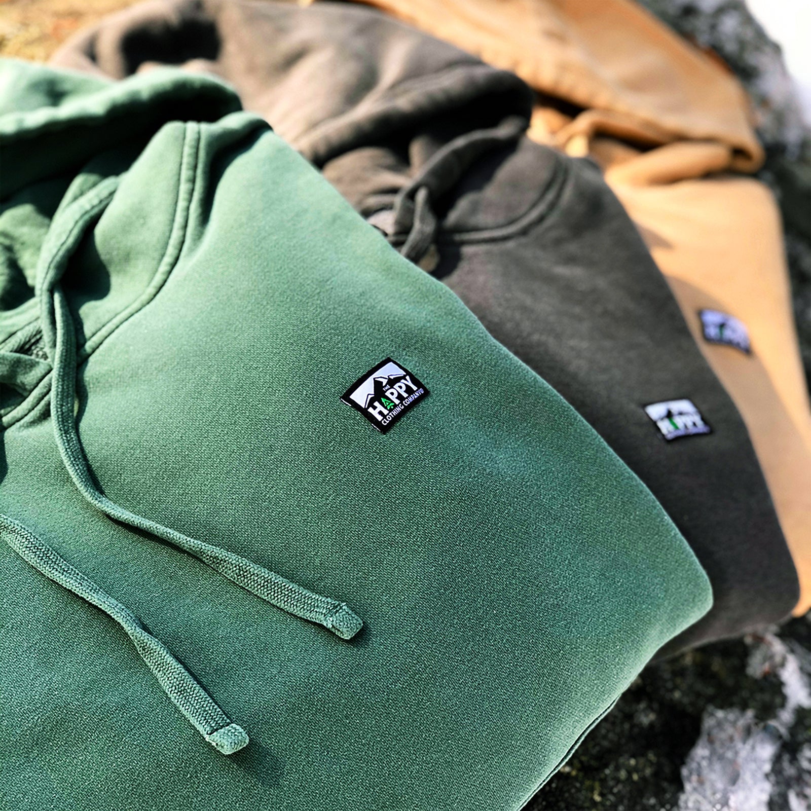 Nature-Dyed Unisex Hoodie w / Logo Label | 🏔️ Mountain Edition | - The Happy Clothing Company