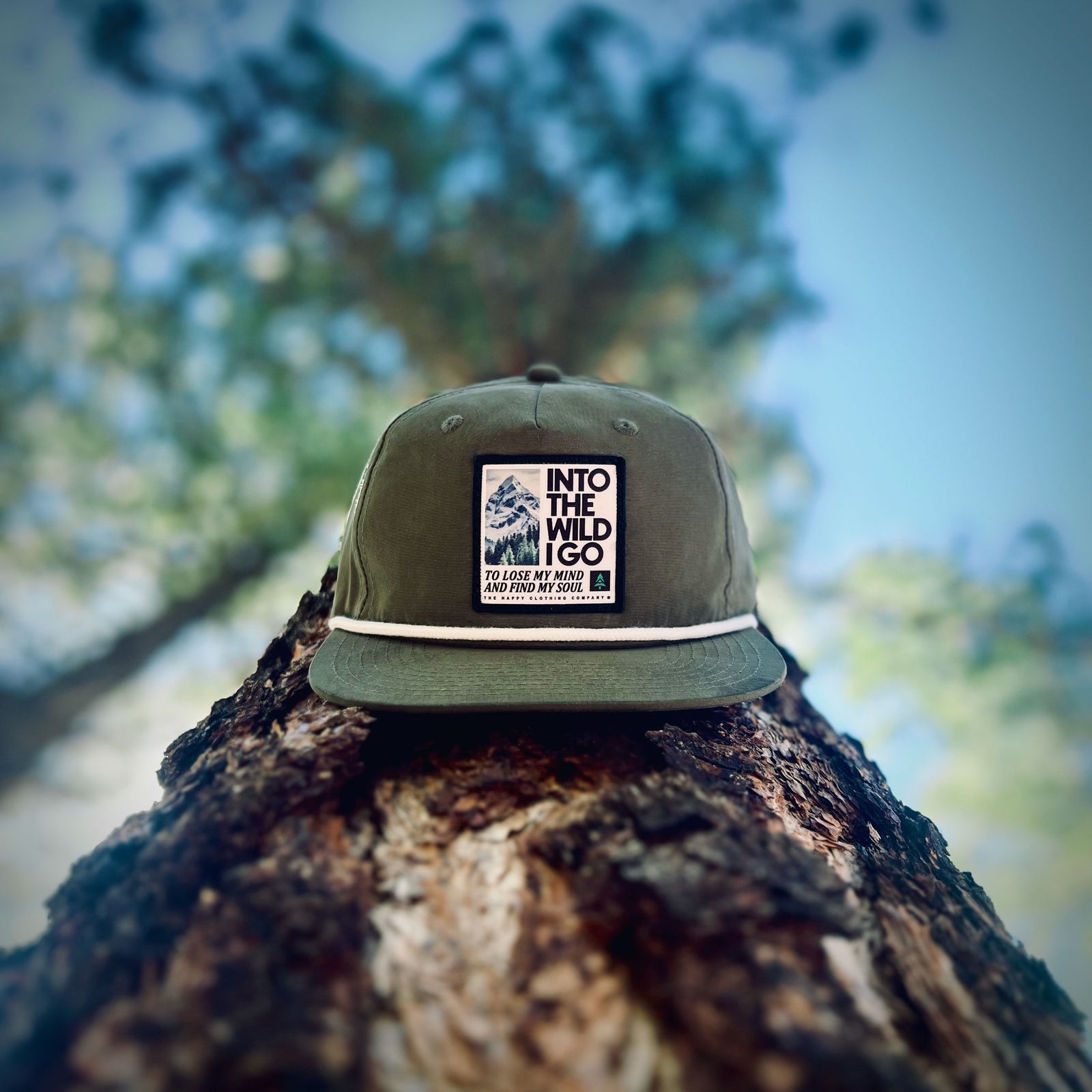Into The Wild I Go 5 Panel Lightweight Trail Cap with Rope - The Happy Clothing Company