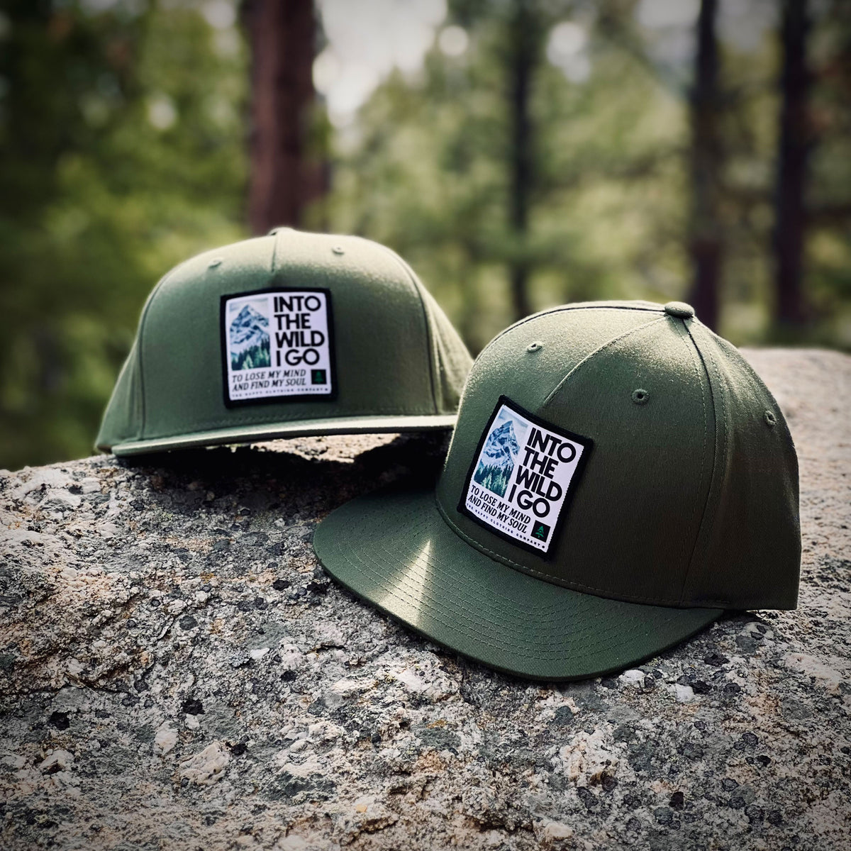 Into The Wild I Go 5 Panel Twill Snapback - The Happy Clothing Company