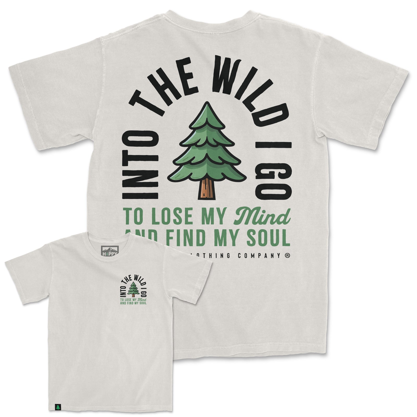 Into The Wild 'Pine' Vintage Oversized Tee - The Happy Clothing Company