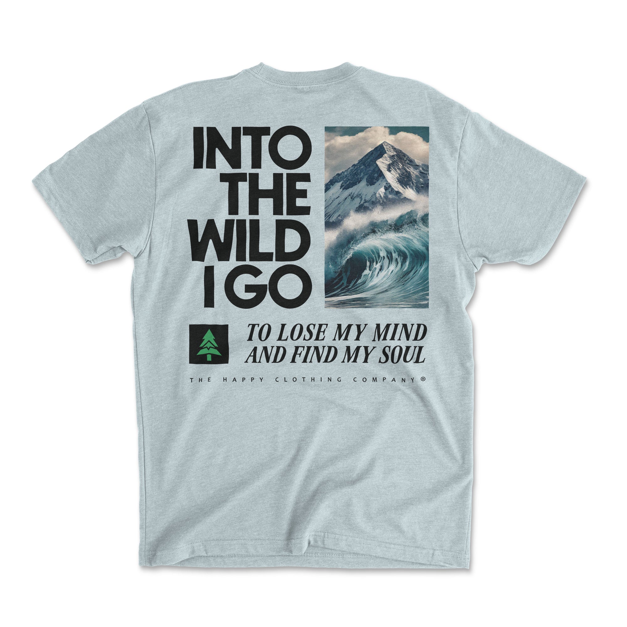 Into The Wild Back Print Surf & Summits Edition 'Explorer Tee' | Lightweight Blend |