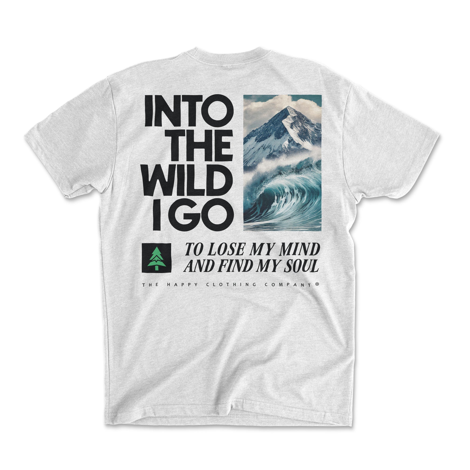 Into The Wild Back Print Surf & Summits Edition 'Explorer Tee' | Lightweight Blend |