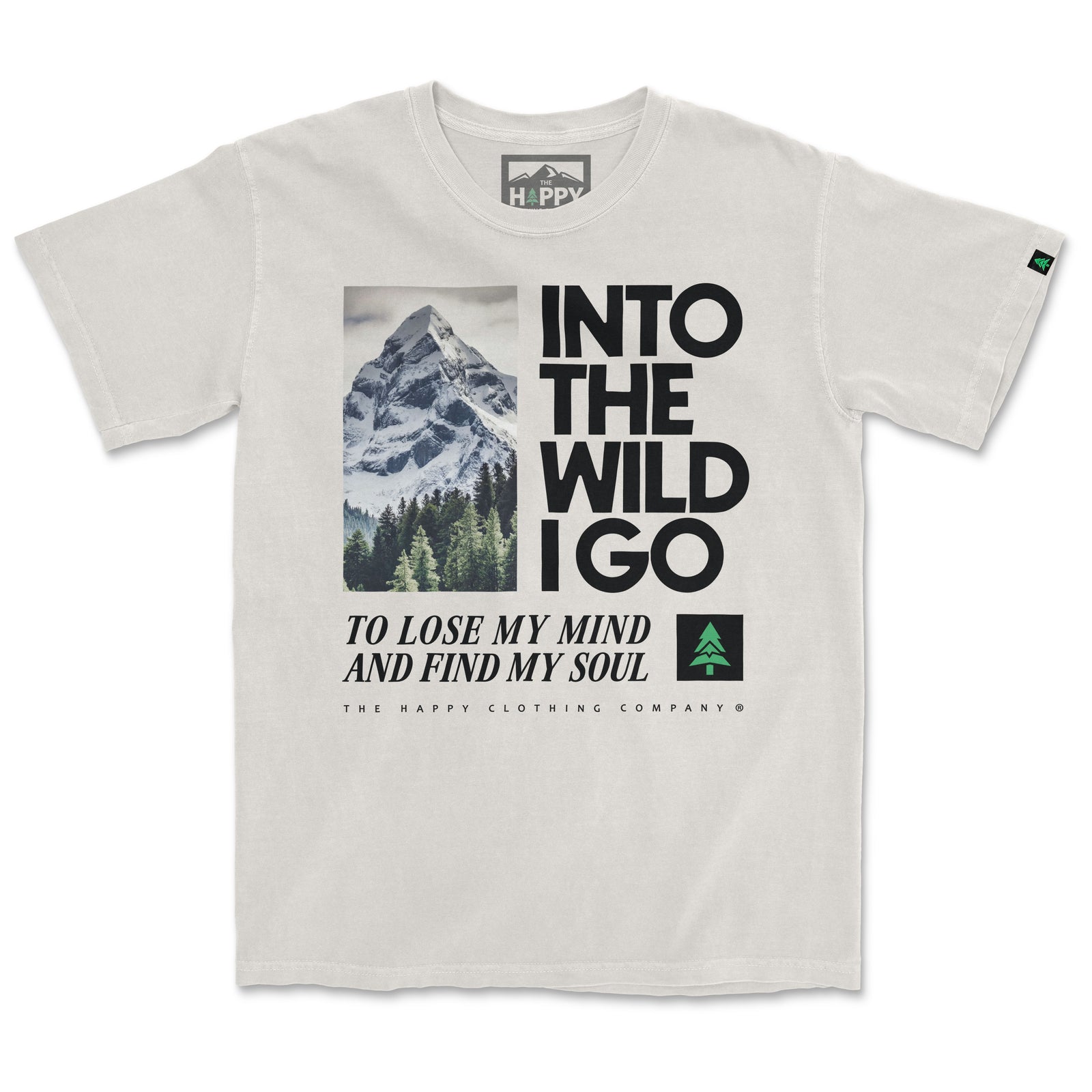 Into The Wild Peaks & Pines Edition 'Vintage Tee' | Oversized Heavyweight | - The Happy Clothing Company