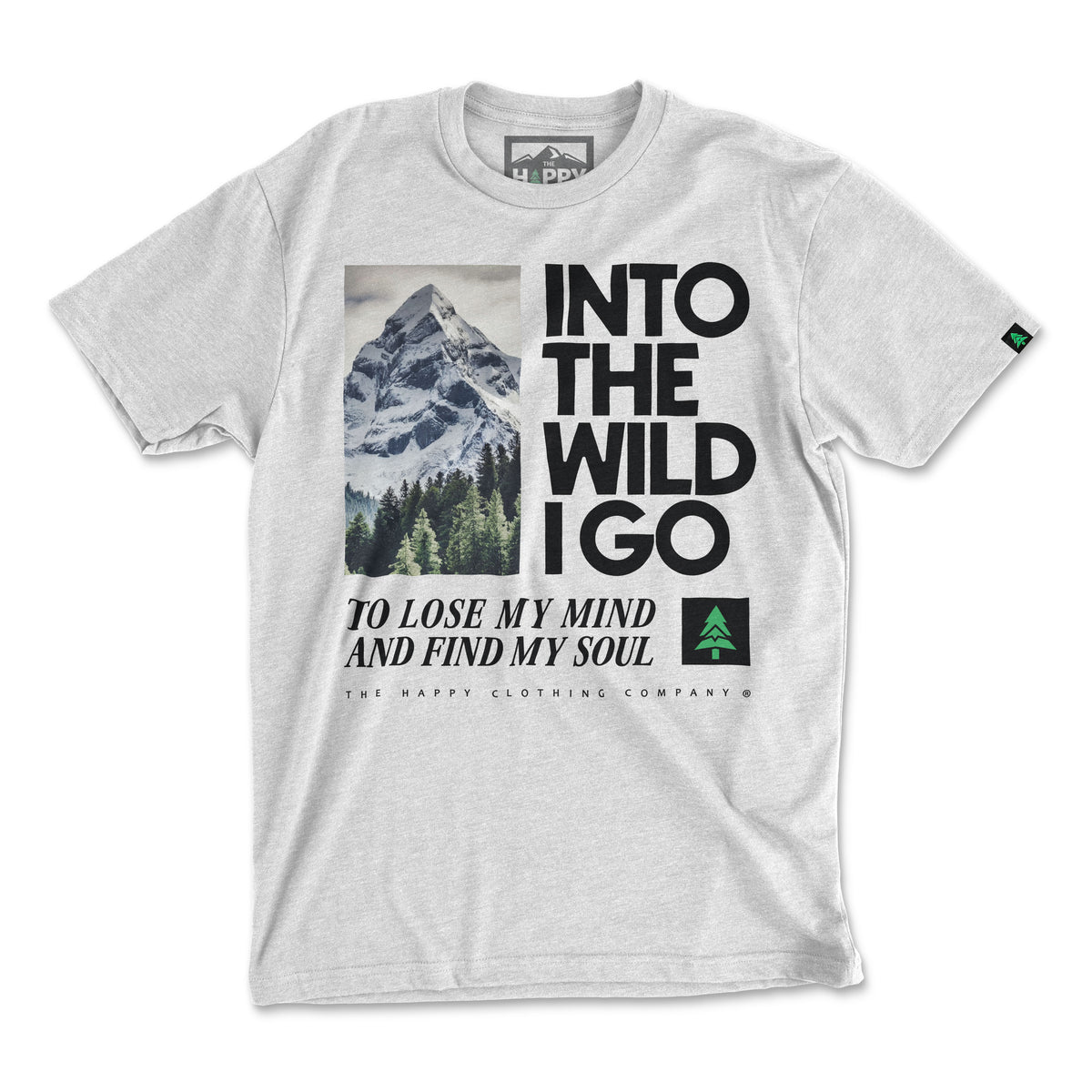 Into The Wild Peaks & Pines Edition 'Explorer Tee' | Lightweight Blend | - The Happy Clothing Company