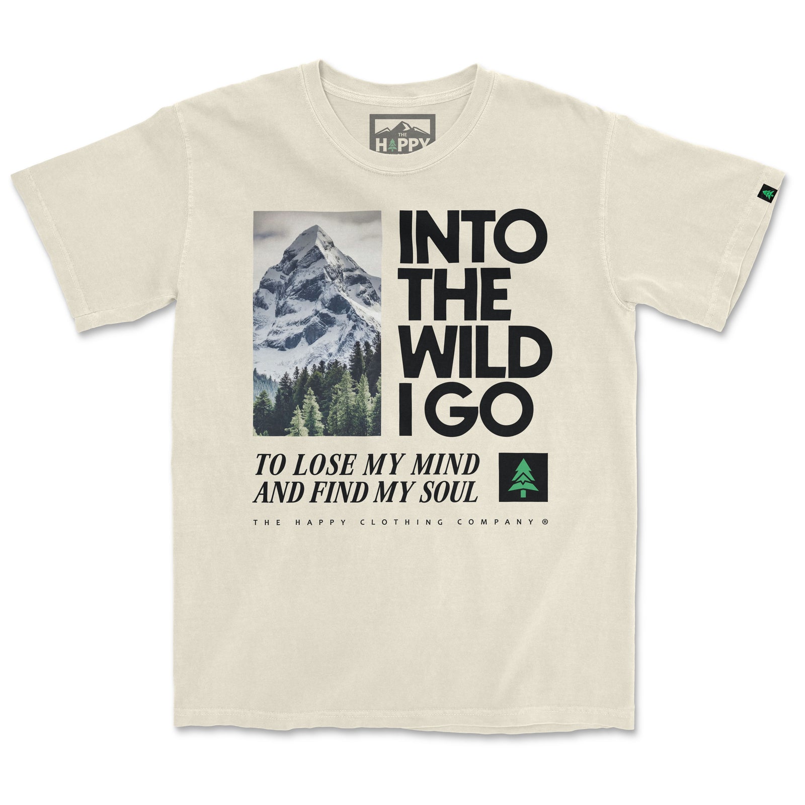 Into The Wild Peaks & Pines Edition 'Vintage Tee' | Oversized Heavyweight | - The Happy Clothing Company