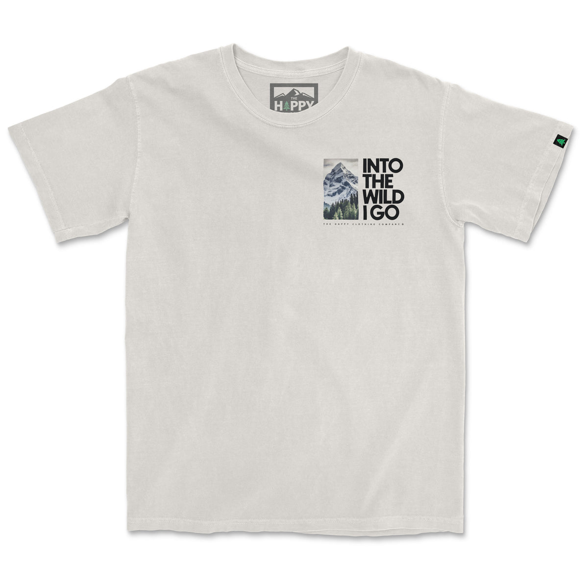Into The Wild Back Print Peaks & Pines Edition Vintage Tee | Oversized Heavyweight | - The Happy Clothing Company