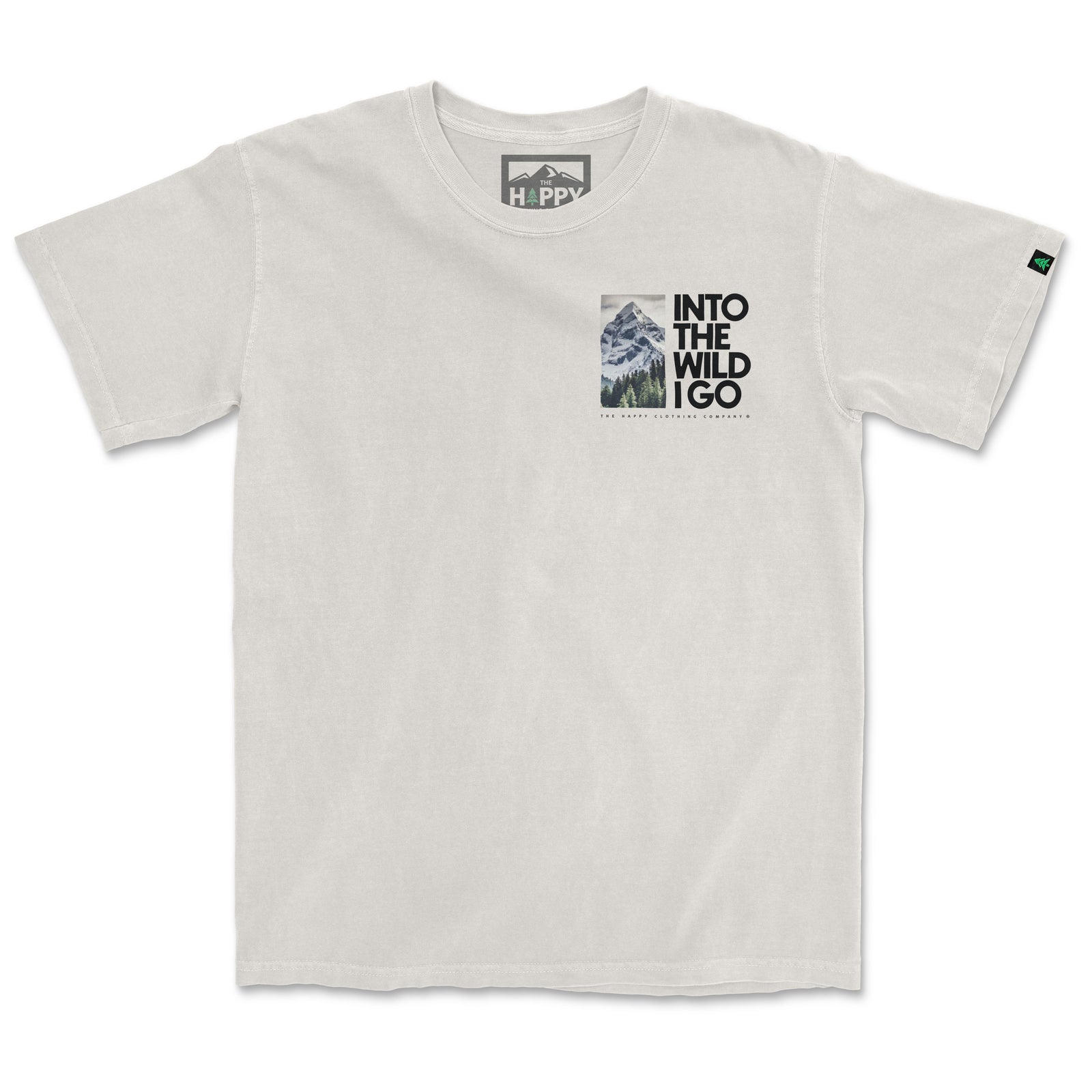 Into The Wild Back Print Peaks & Pines Edition Vintage Tee | Oversized Heavyweight | - The Happy Clothing Company