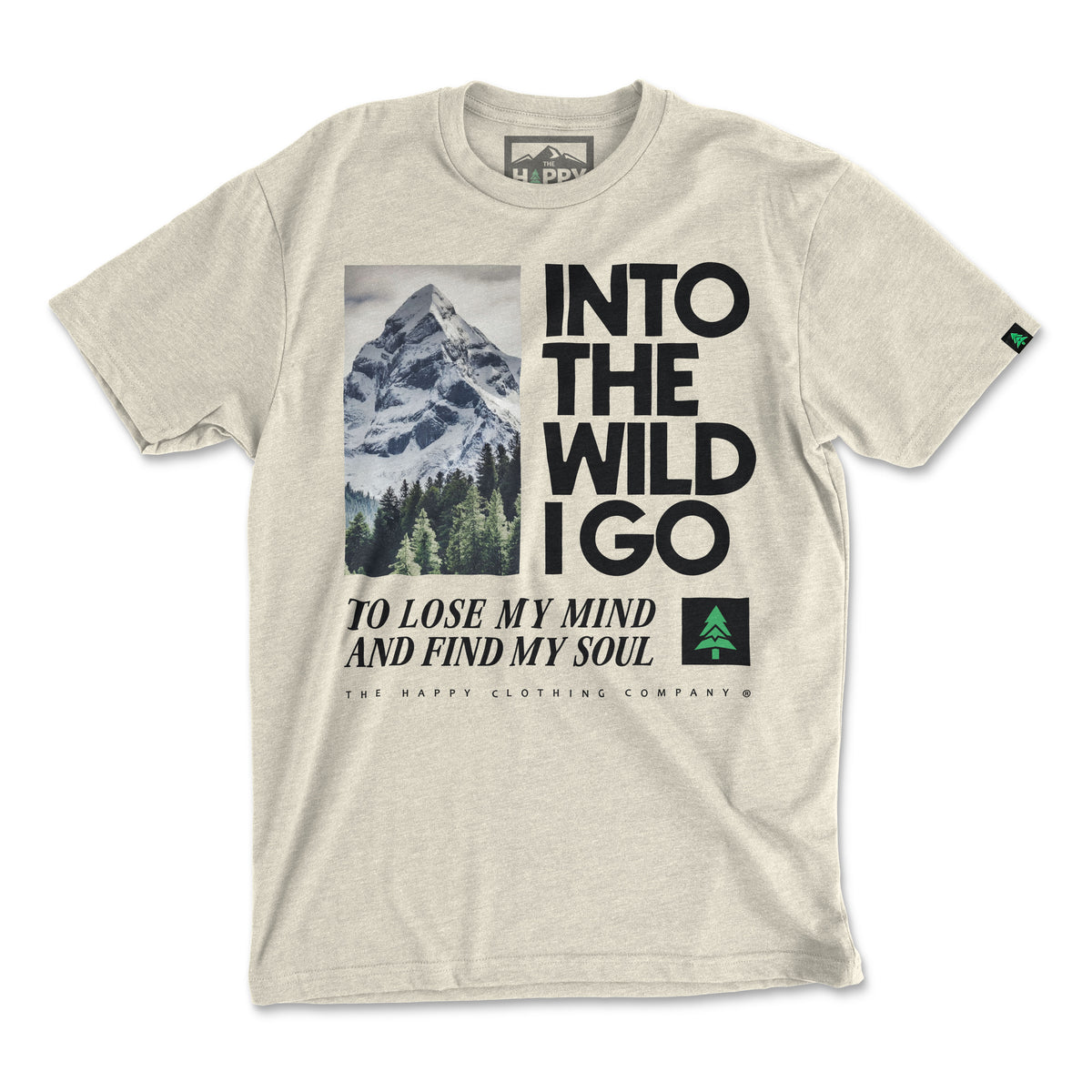 Into The Wild Peaks & Pines Edition 'Explorer Tee' | Lightweight Blend | - The Happy Clothing Company