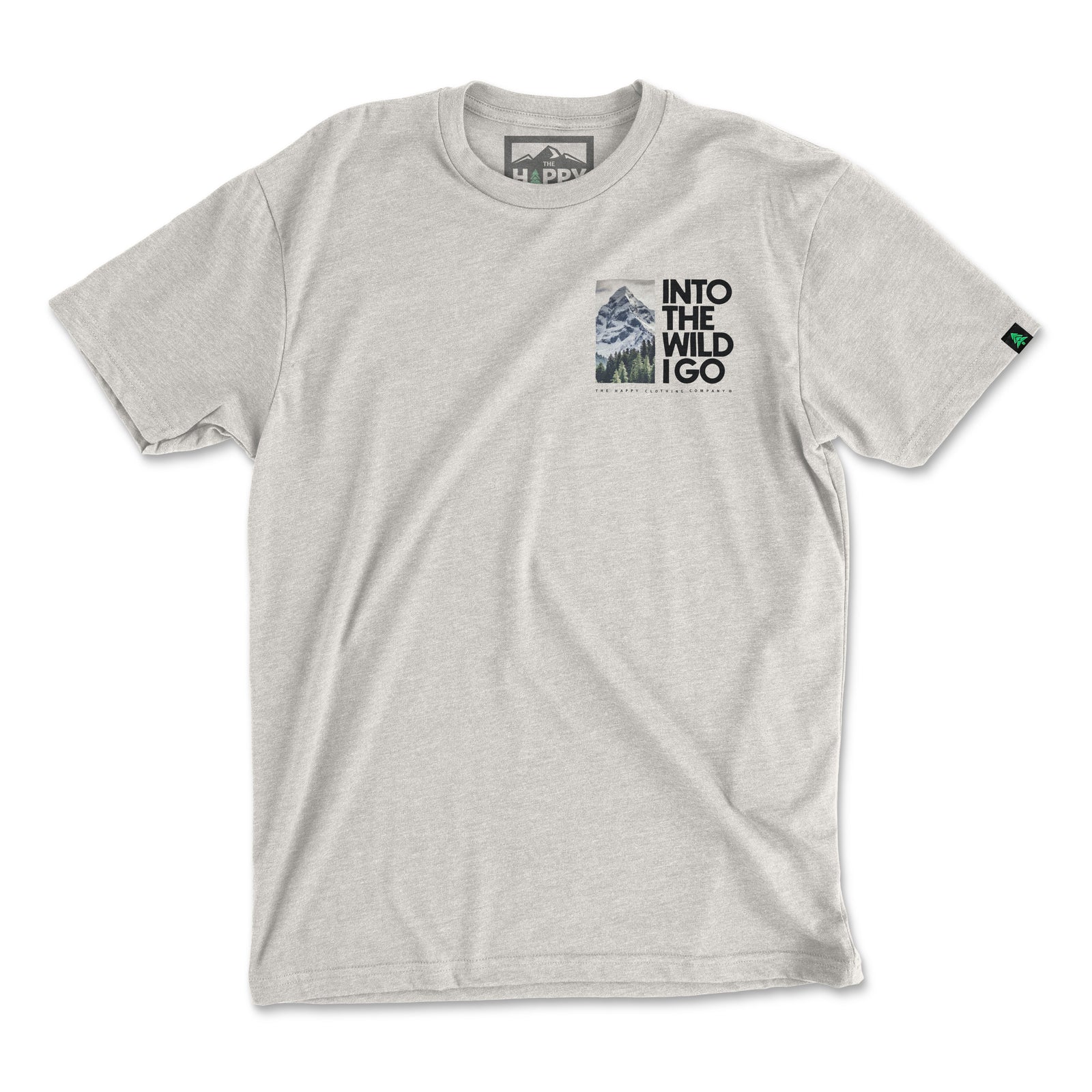 Into The Wild Back Print Peaks & Pines Edition 'Explorer Tee' | Lightweight Blend | - The Happy Clothing Company