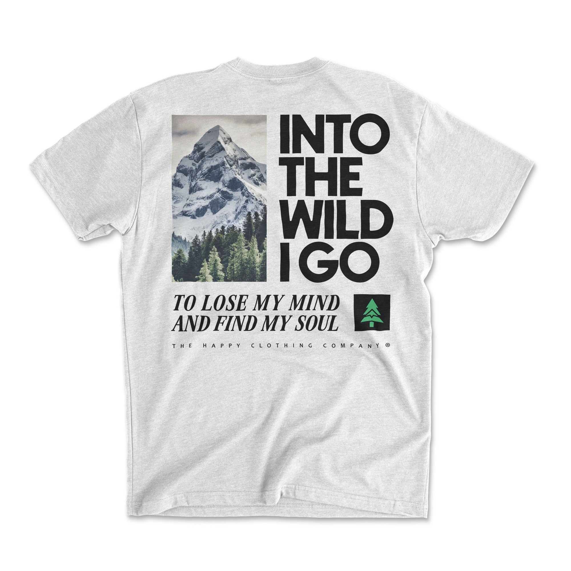 Into The Wild Back Print Peaks & Pines Edition 'Explorer Tee' | Lightweight Blend |
