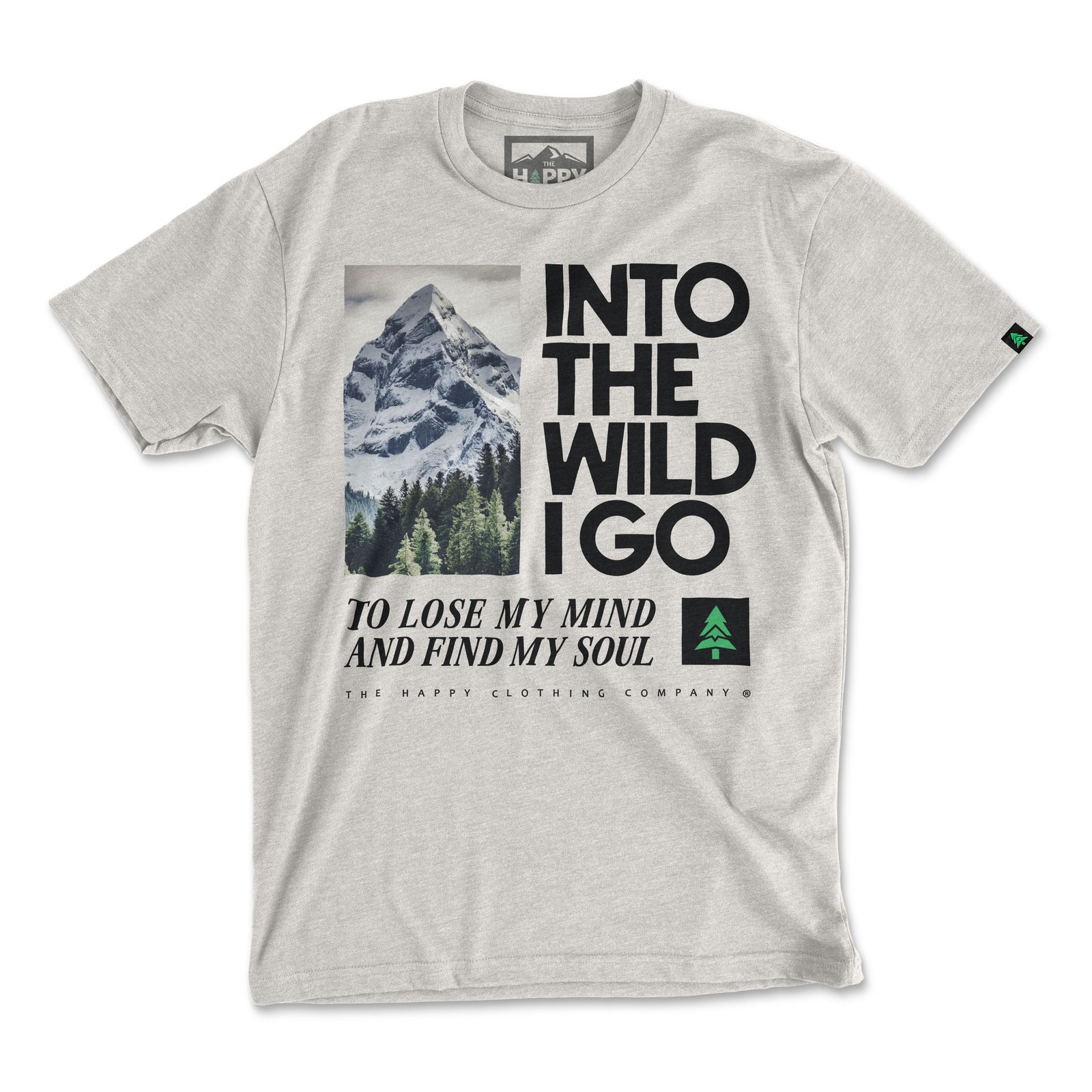 Into The Wild Peaks & Pines Edition 'Explorer Tee' | Lightweight Blend | - The Happy Clothing Company