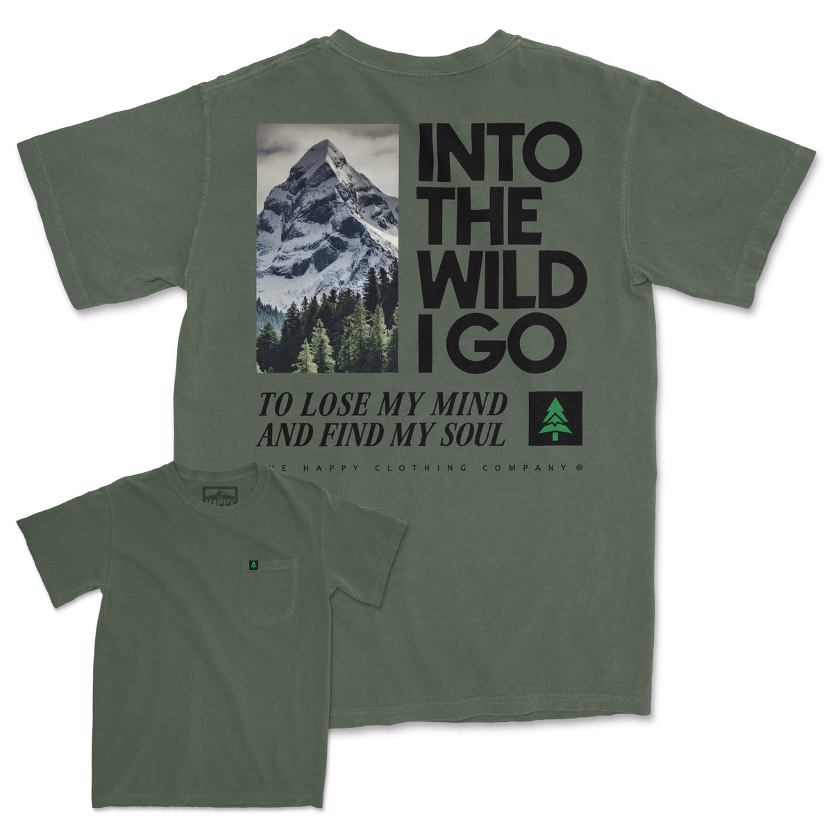 Into The Wild Peaks &amp; Pines Edition Pigment-Dyed Pocket Tee