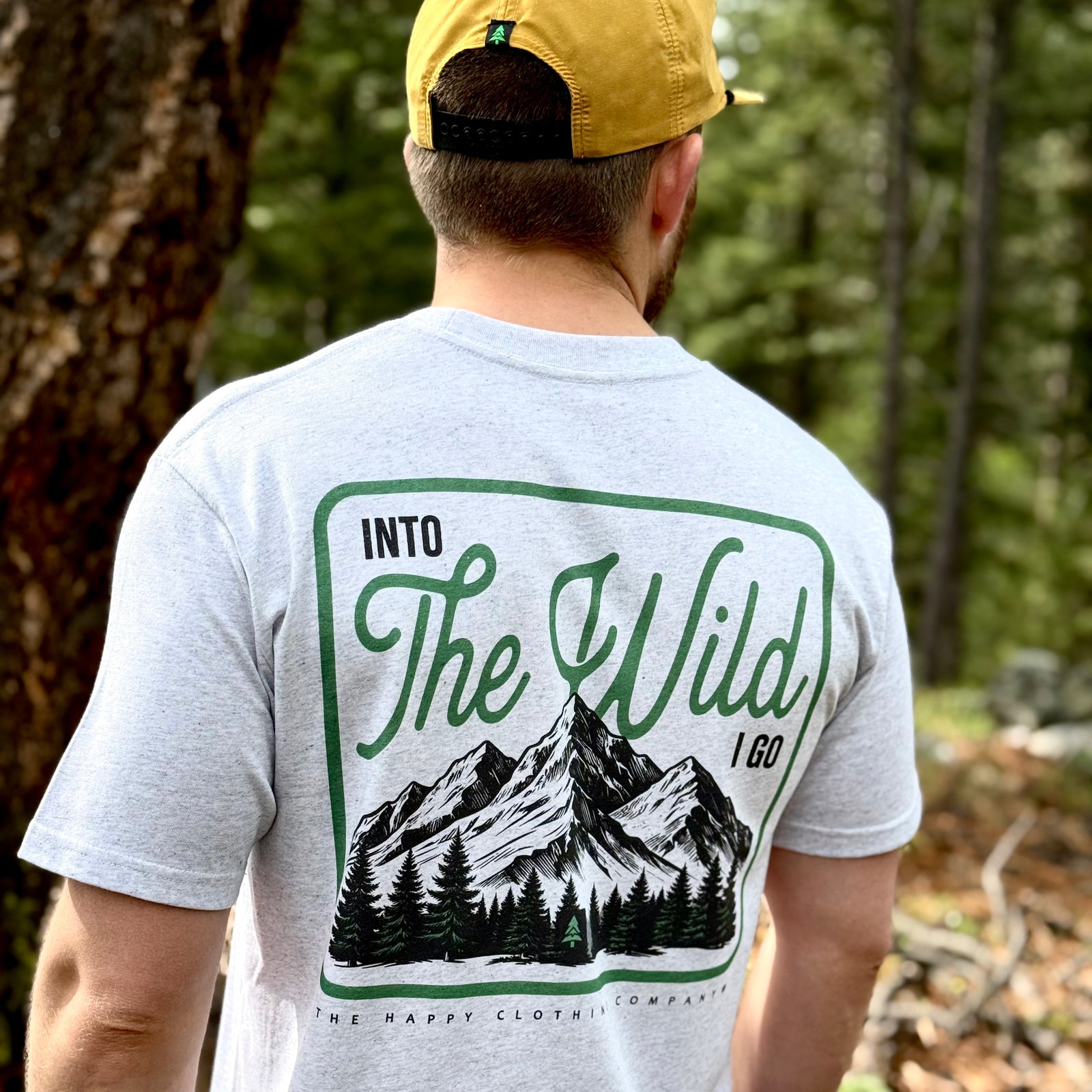 Into The Wild Back Print 'Lifestyle Tee' | Premium Heavyweight | - The Happy Clothing Company