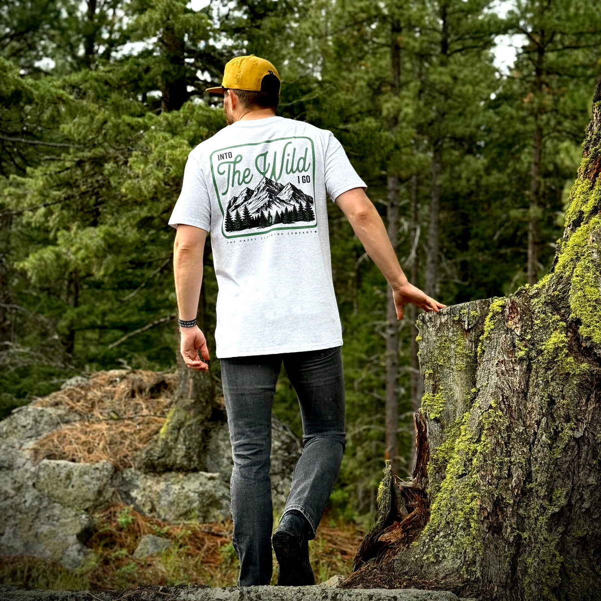 Into The Wild Back Print 'Lifestyle Tee' | Premium Heavyweight | - The Happy Clothing Company