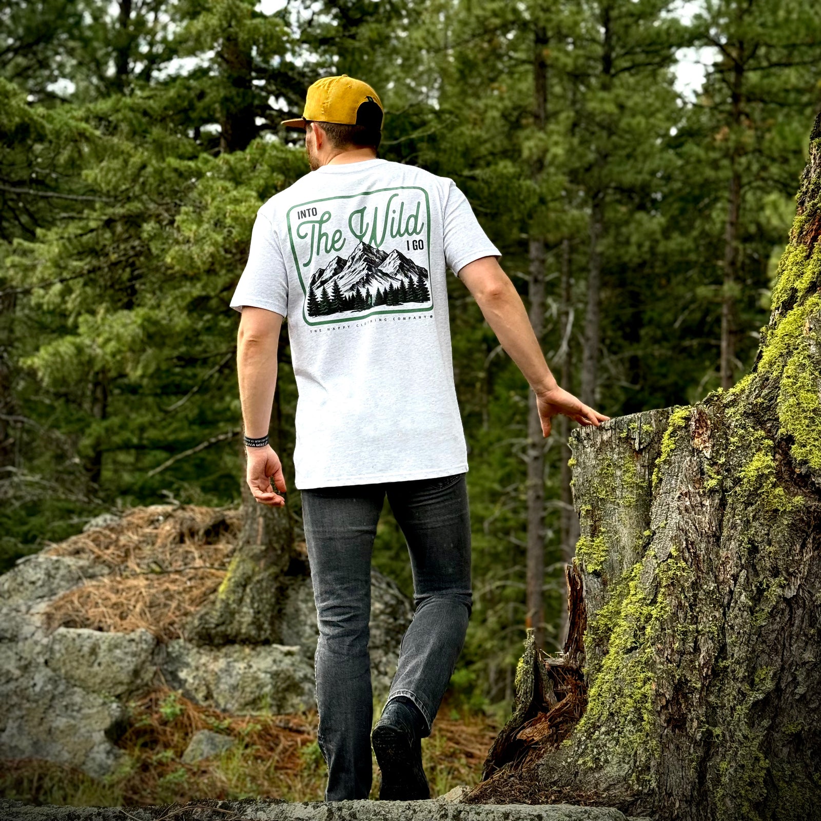 Into The Wild Back Print 'Lifestyle Tee' | Premium Heavyweight | - The Happy Clothing Company