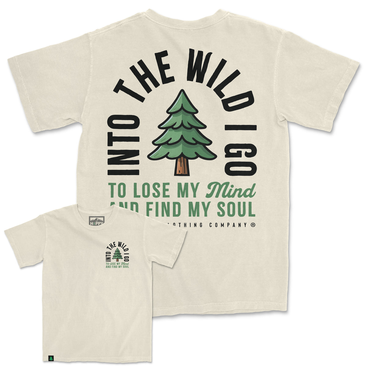 Into The Wild 'Pine' Vintage Oversized Tee - The Happy Clothing Company