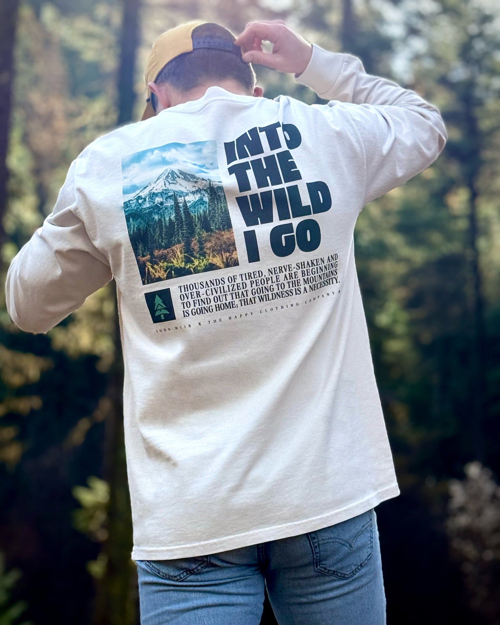 Into The Wild I Go 'Vintage Long Sleeve' | Oversized Heavyweight | - The Happy Clothing Company