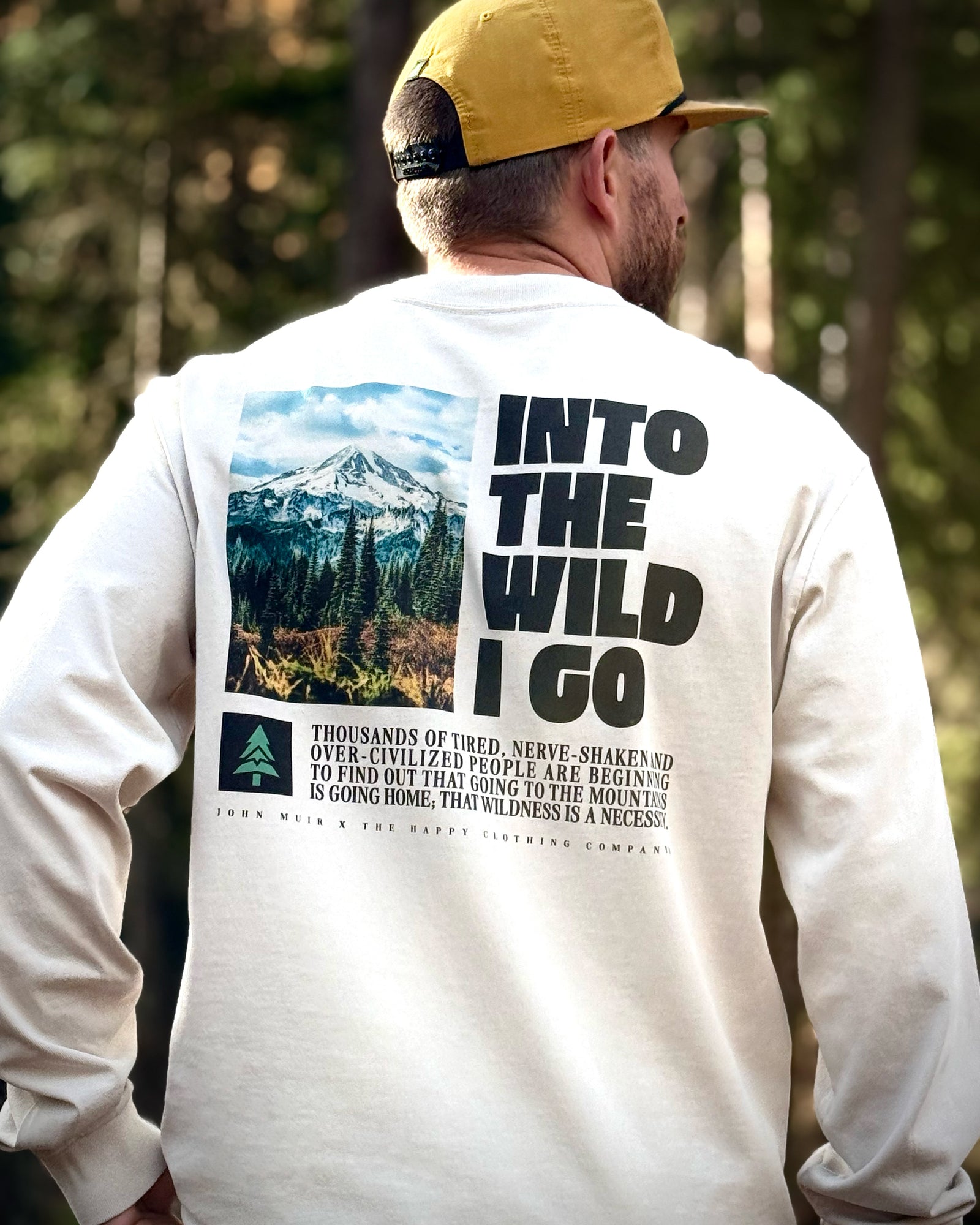 Into The Wild I Go 'Vintage Long Sleeve' | Oversized Heavyweight | - The Happy Clothing Company