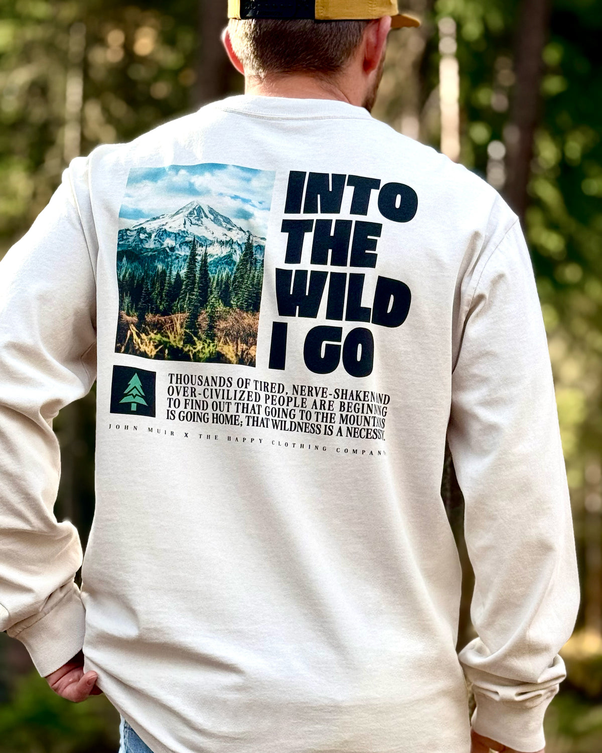 Into The Wild I Go 'Vintage Long Sleeve' | Oversized Heavyweight | - The Happy Clothing Company