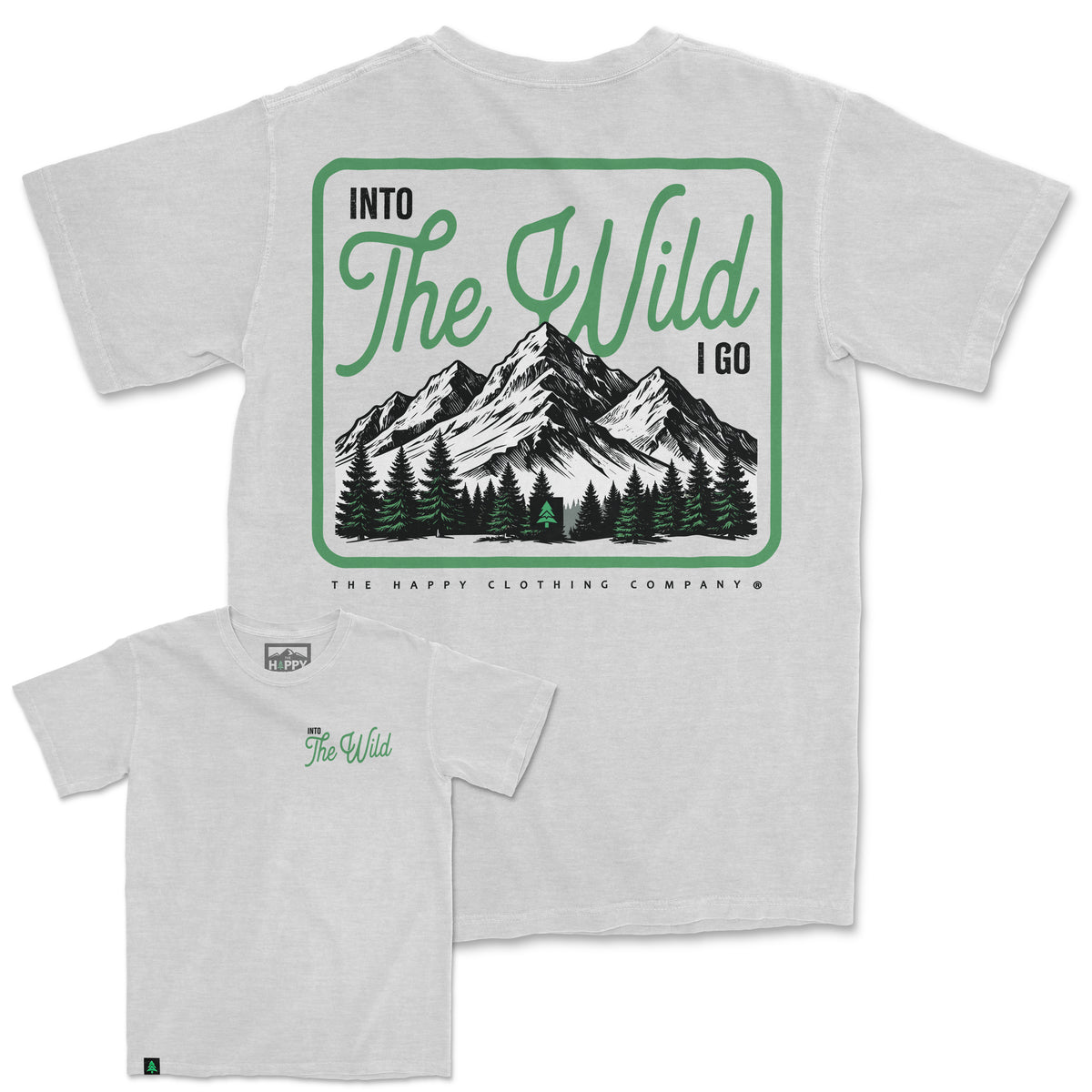 Into The Wild Back Print 'Lifestyle Tee' | Premium Heavyweight | - The Happy Clothing Company
