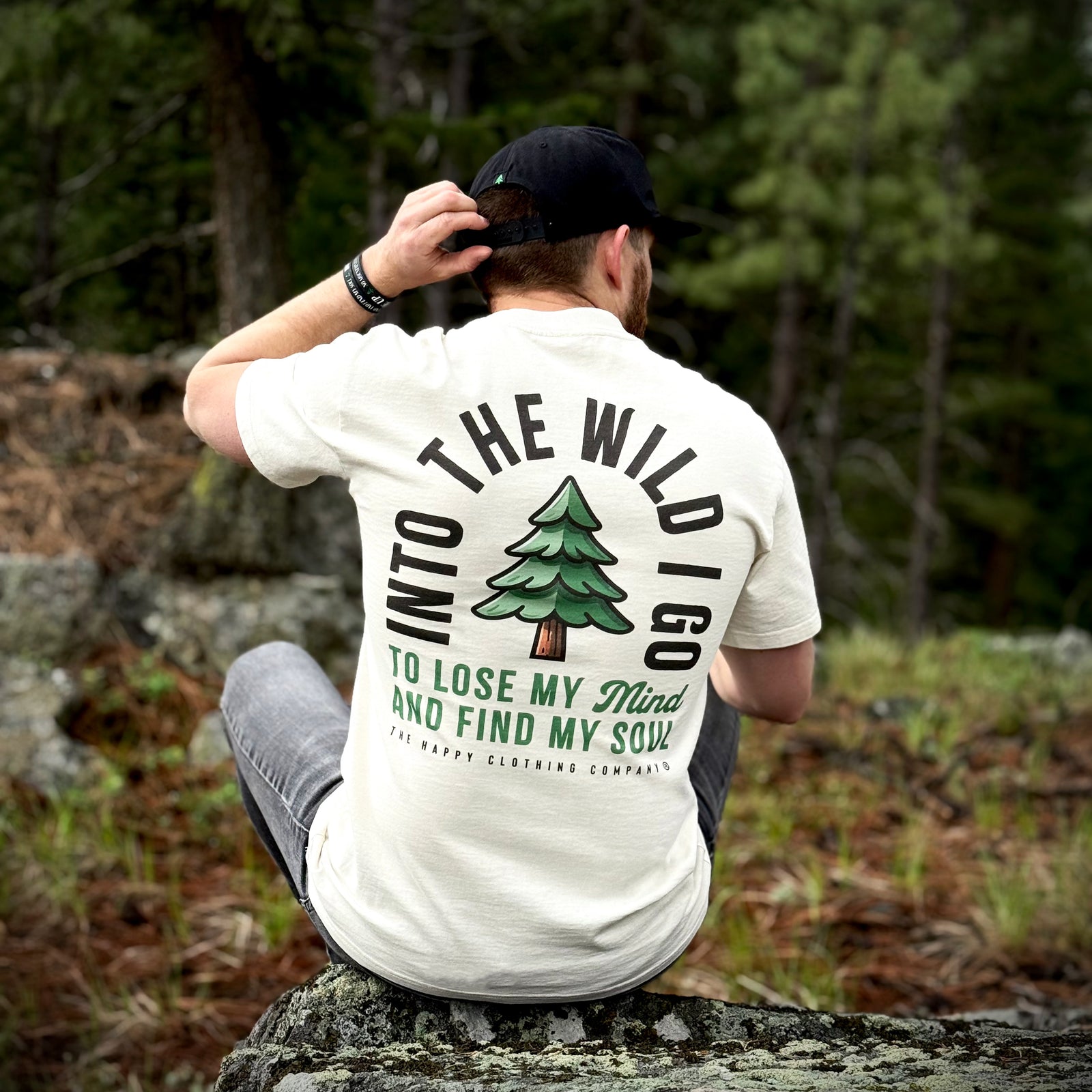 Into The Wild 'Pine' Vintage Oversized Tee - The Happy Clothing Company