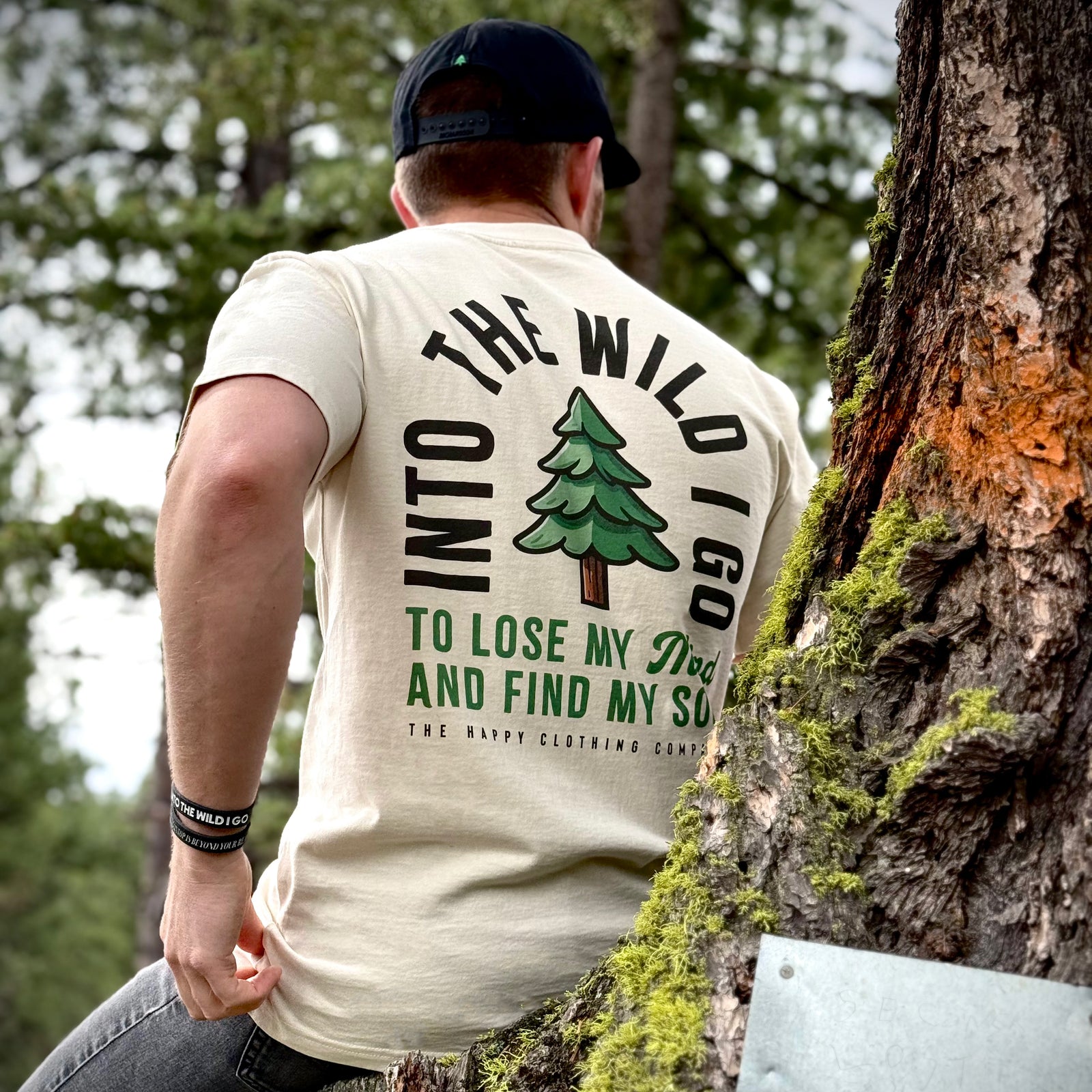 Into The Wild 'Pine' Vintage Oversized Tee - The Happy Clothing Company