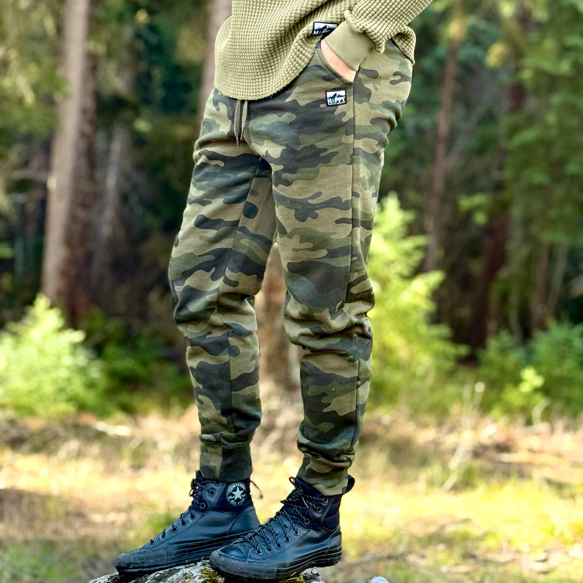 Heavyweight Jogger-Style Sweats w / Logo Label | Camo Edition | - The Happy Clothing Company