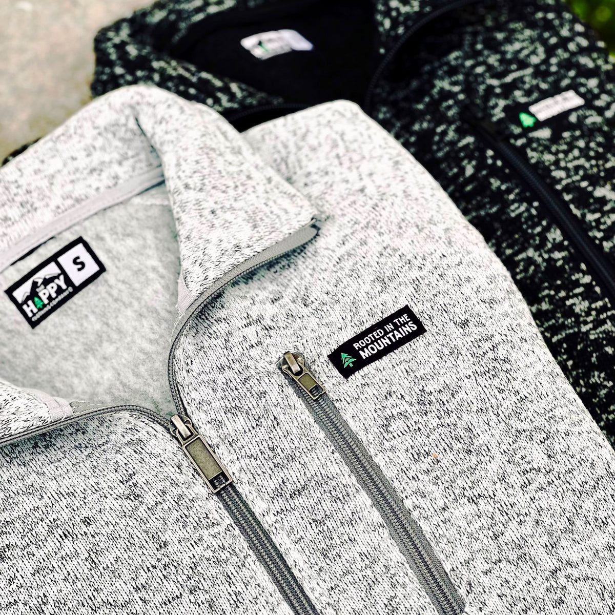 Alpine Knit Full Zip Jacket w / Rooted In The Mountains Label - The Happy Clothing Company
