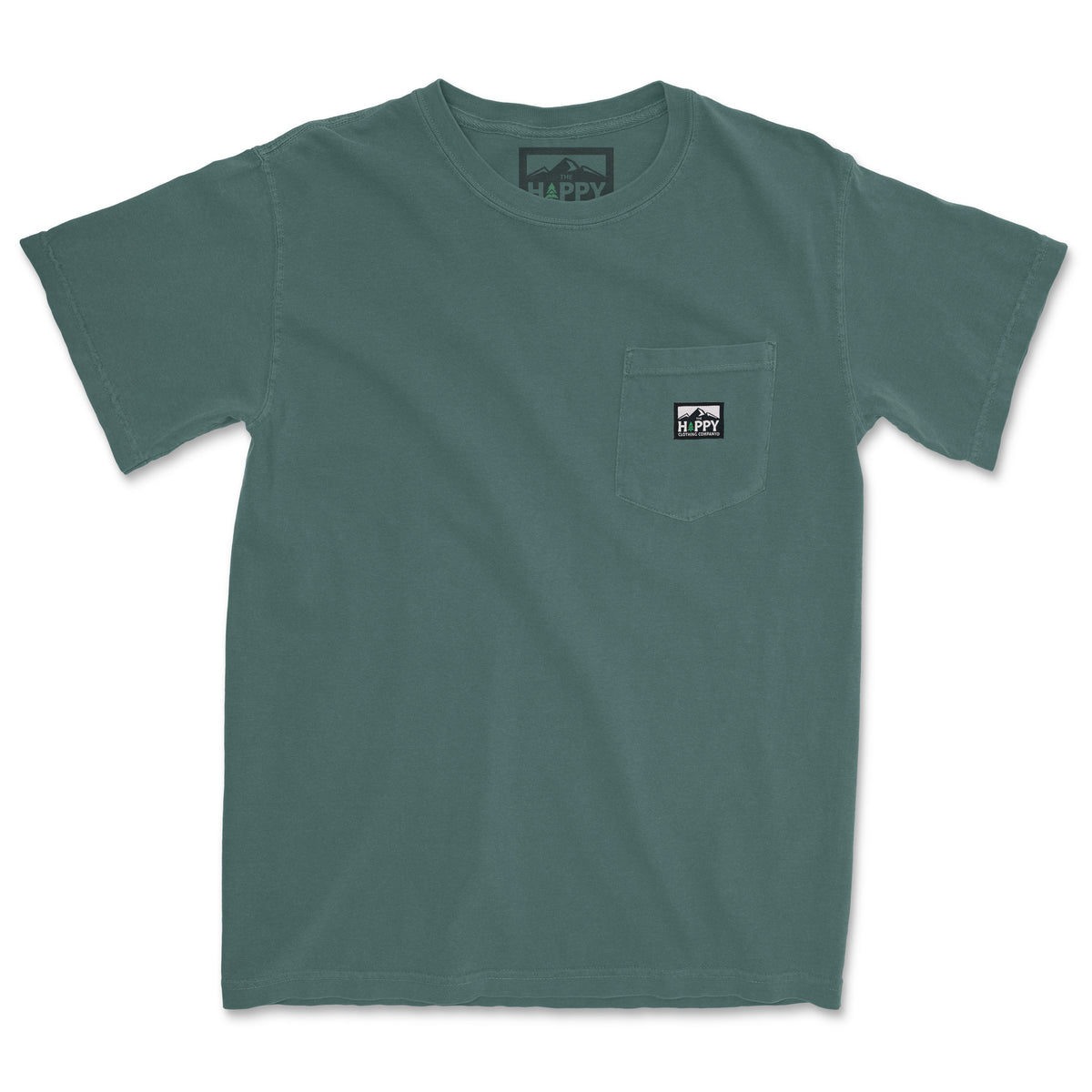 Pigment-Dyed Logo Label Pocket Tee - The Happy Clothing Company