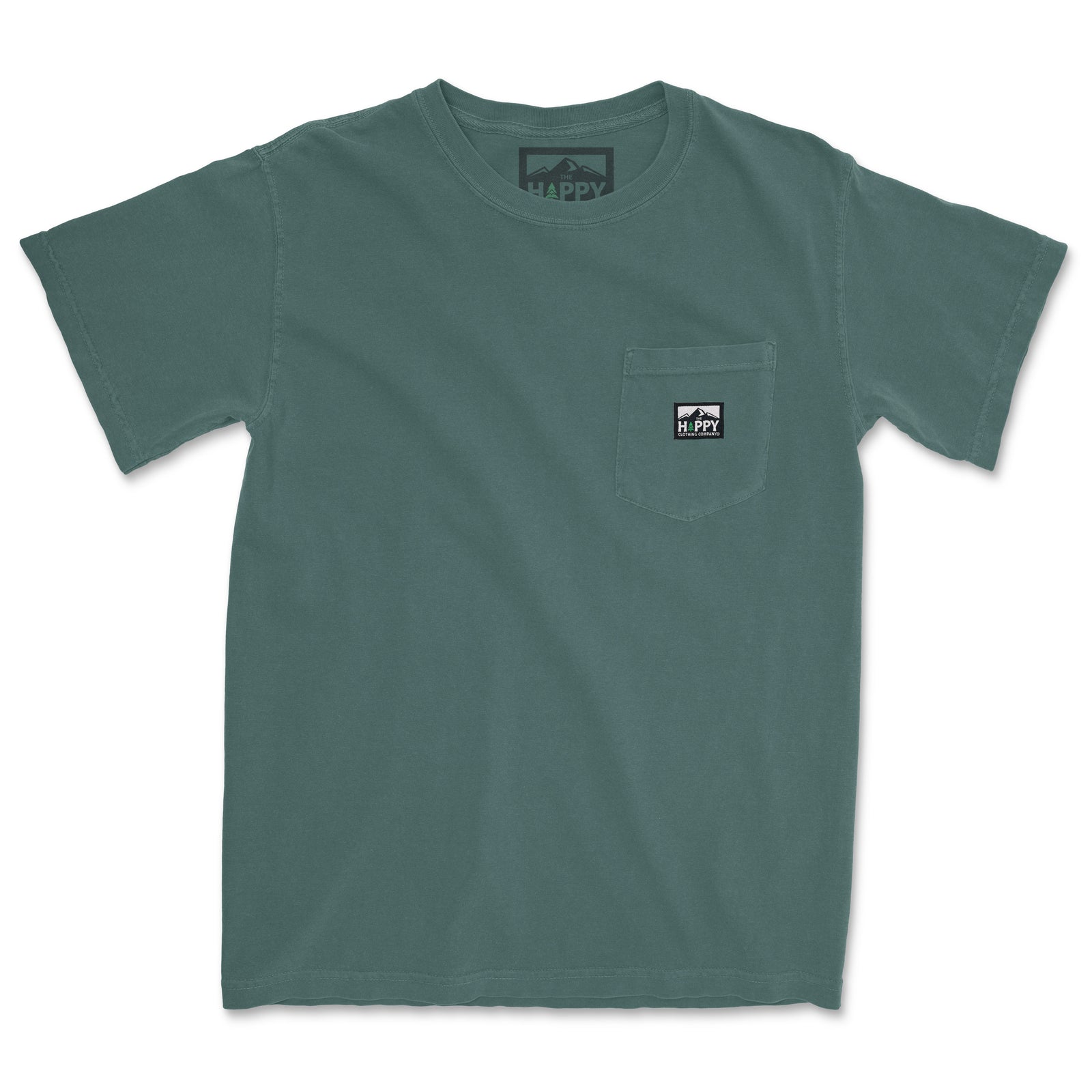 Pigment-Dyed Logo Label Pocket Tee - The Happy Clothing Company