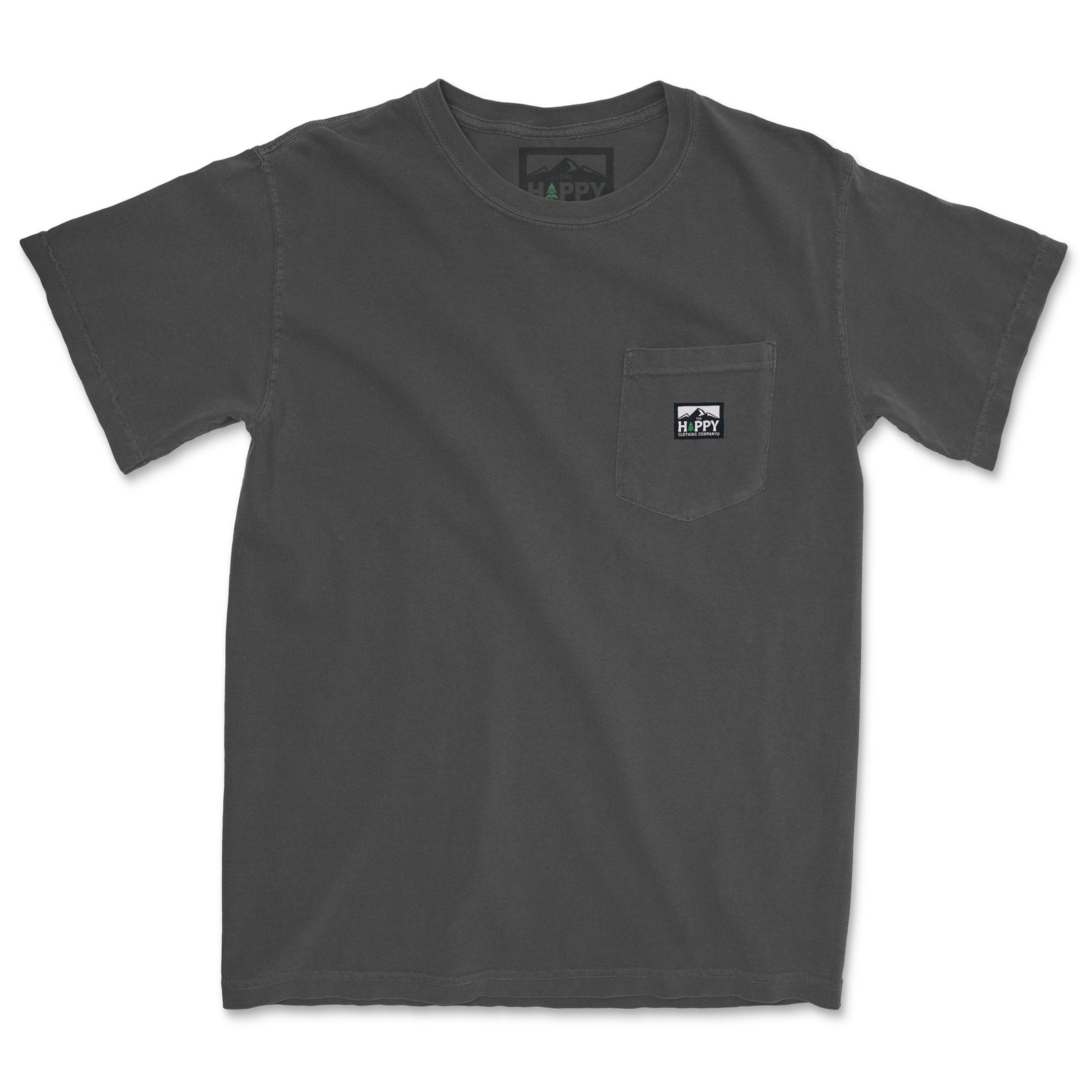 Pigment-Dyed Logo Label Pocket Tee - The Happy Clothing Company