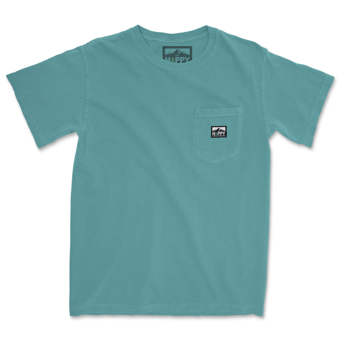 Pigment-Dyed Logo Label Pocket Tee - The Happy Clothing Company