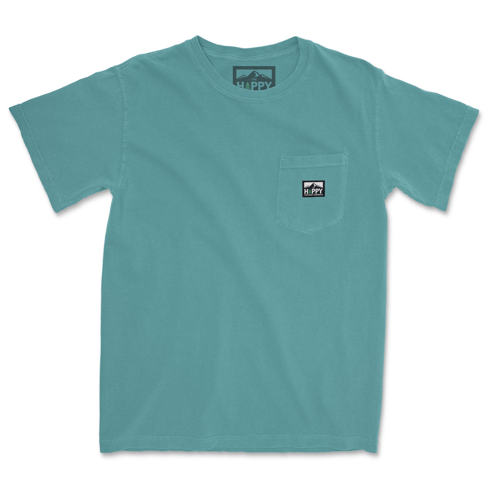 Pigment-Dyed Logo Label Pocket Tee - The Happy Clothing Company