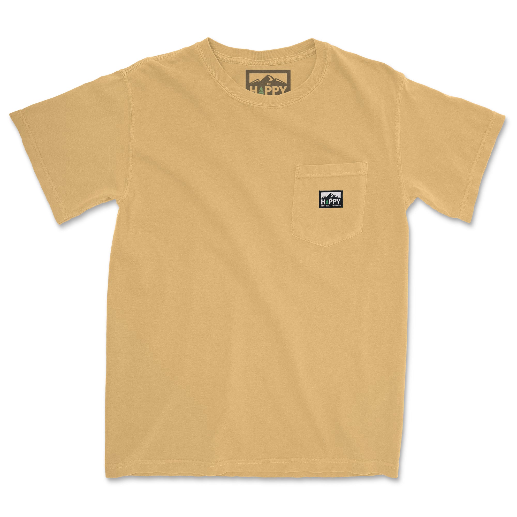 Logo Label Unisex Pigment Dyed Pocket T-Shirt - The Happy Clothing Company