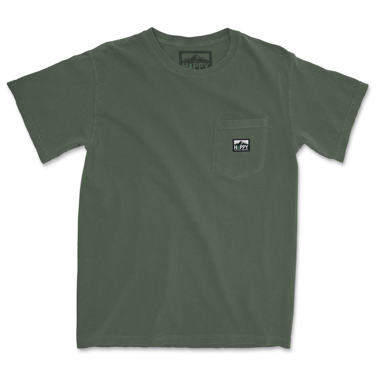Pigment-Dyed Logo Label Pocket Tee - The Happy Clothing Company