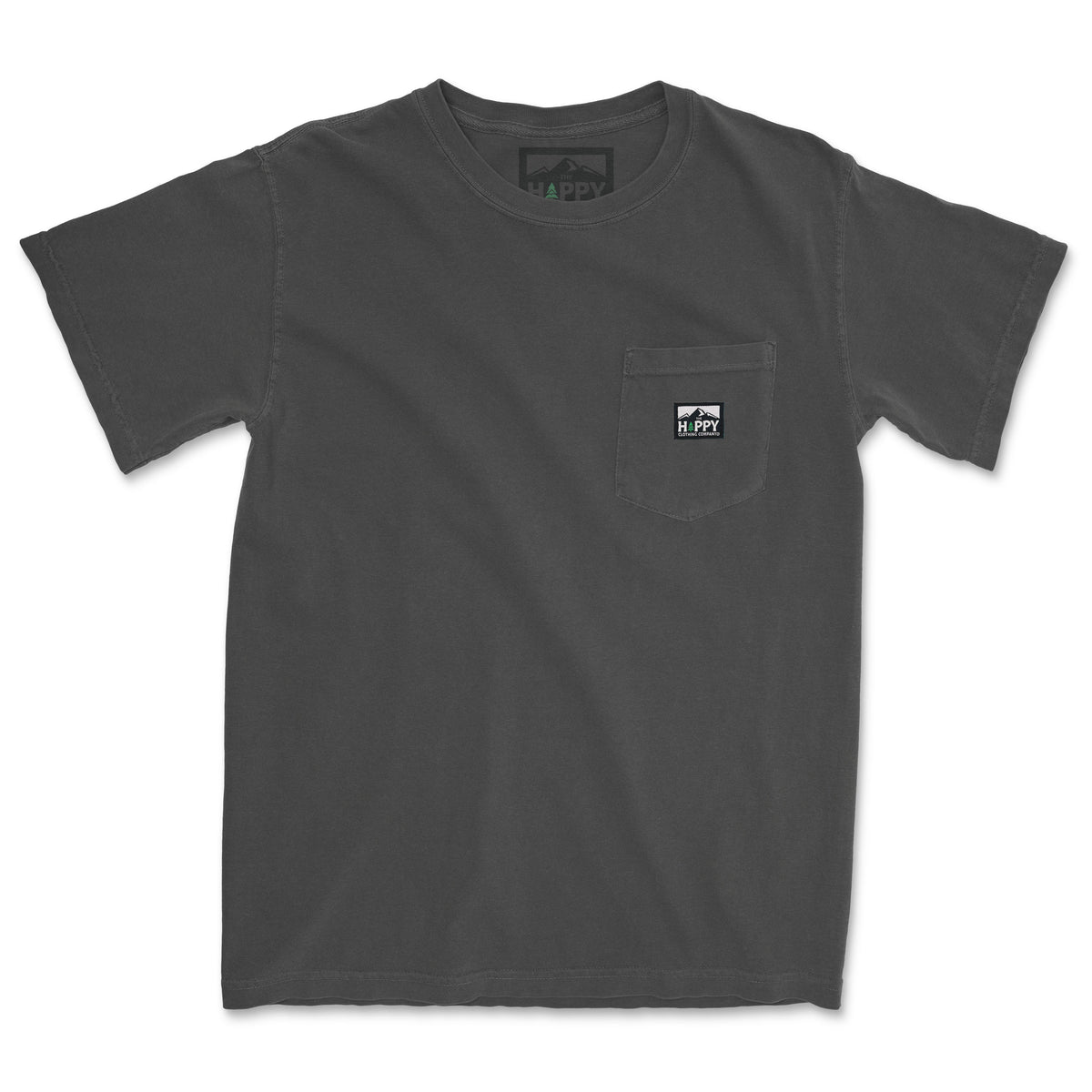 Pigment-Dyed Logo Label Pocket Tee - The Happy Clothing Company