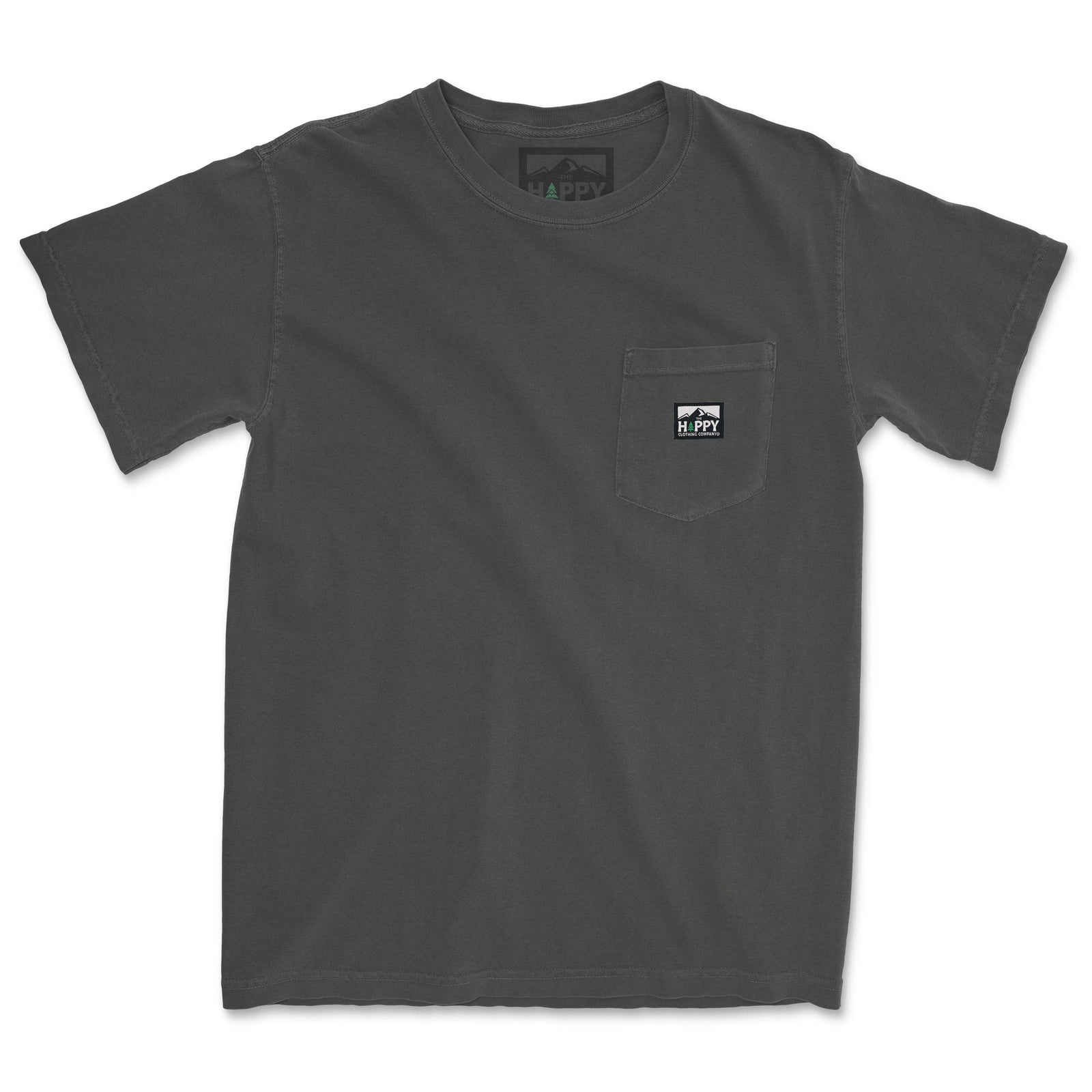 Pigment-Dyed Logo Label Pocket Tee - The Happy Clothing Company