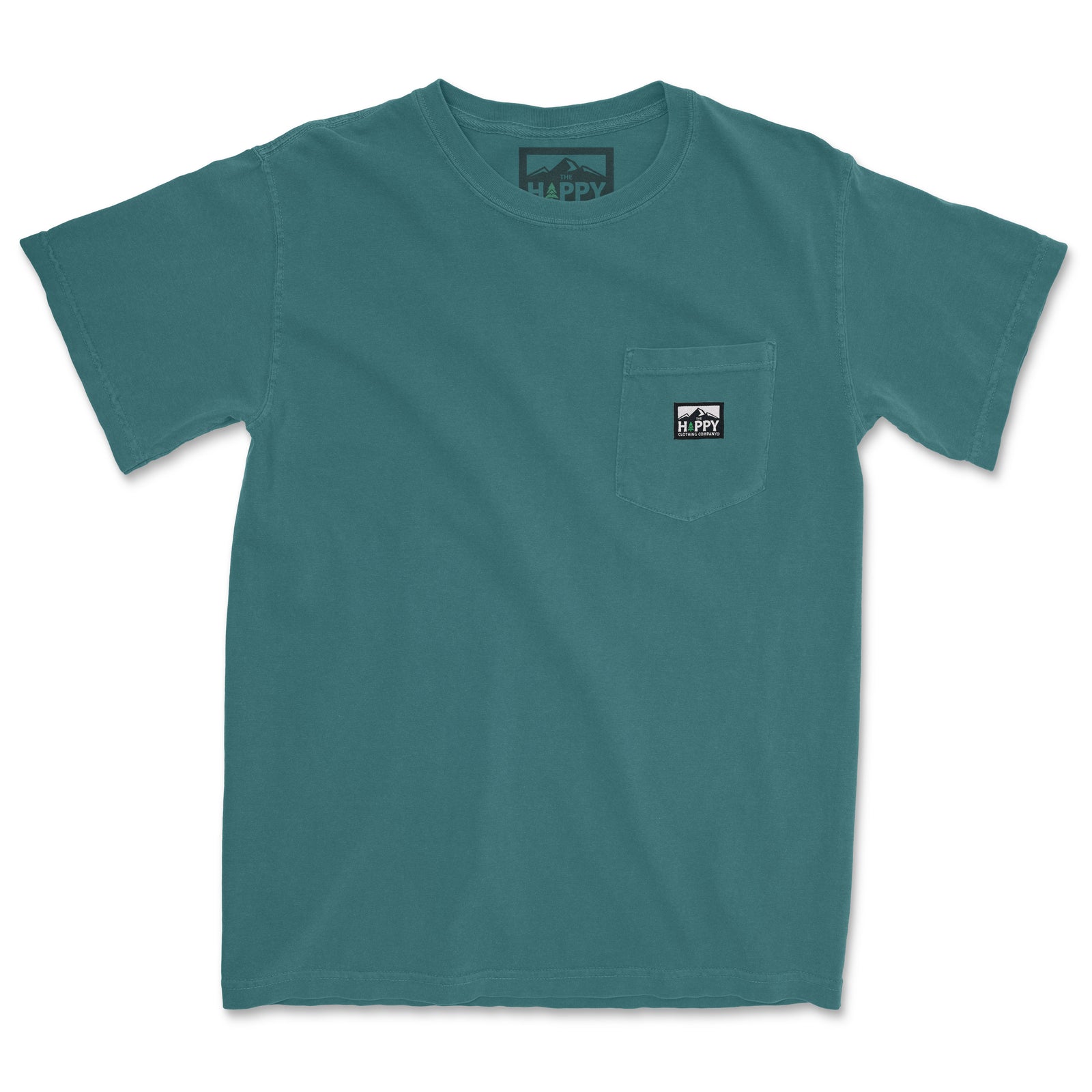 Pigment-Dyed Logo Label Pocket Tee - The Happy Clothing Company