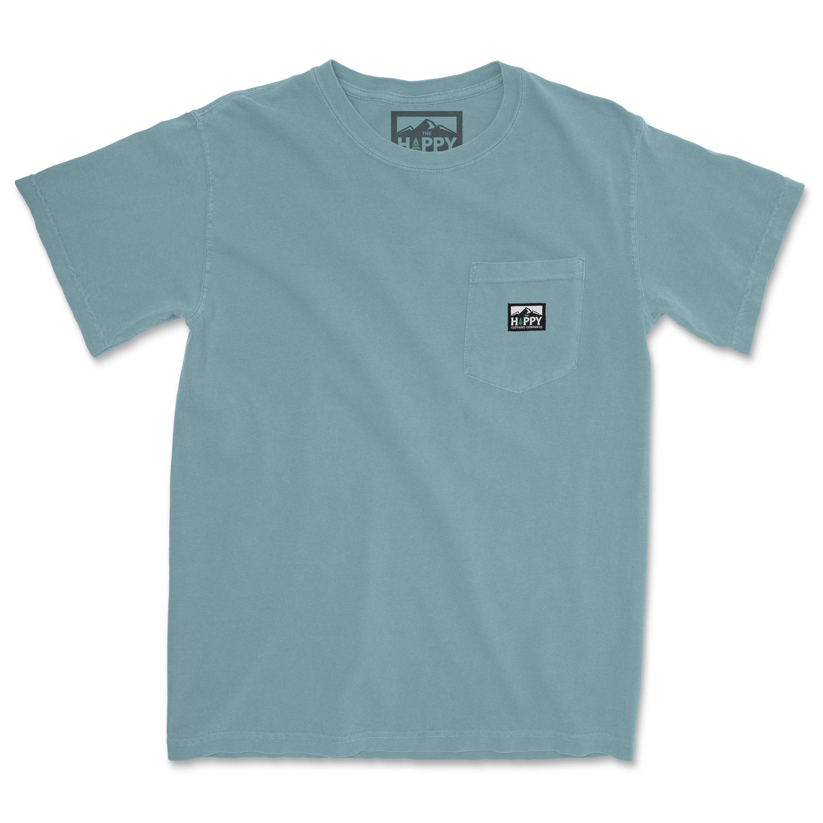 Pigment-Dyed Logo Label Pocket Tee - The Happy Clothing Company