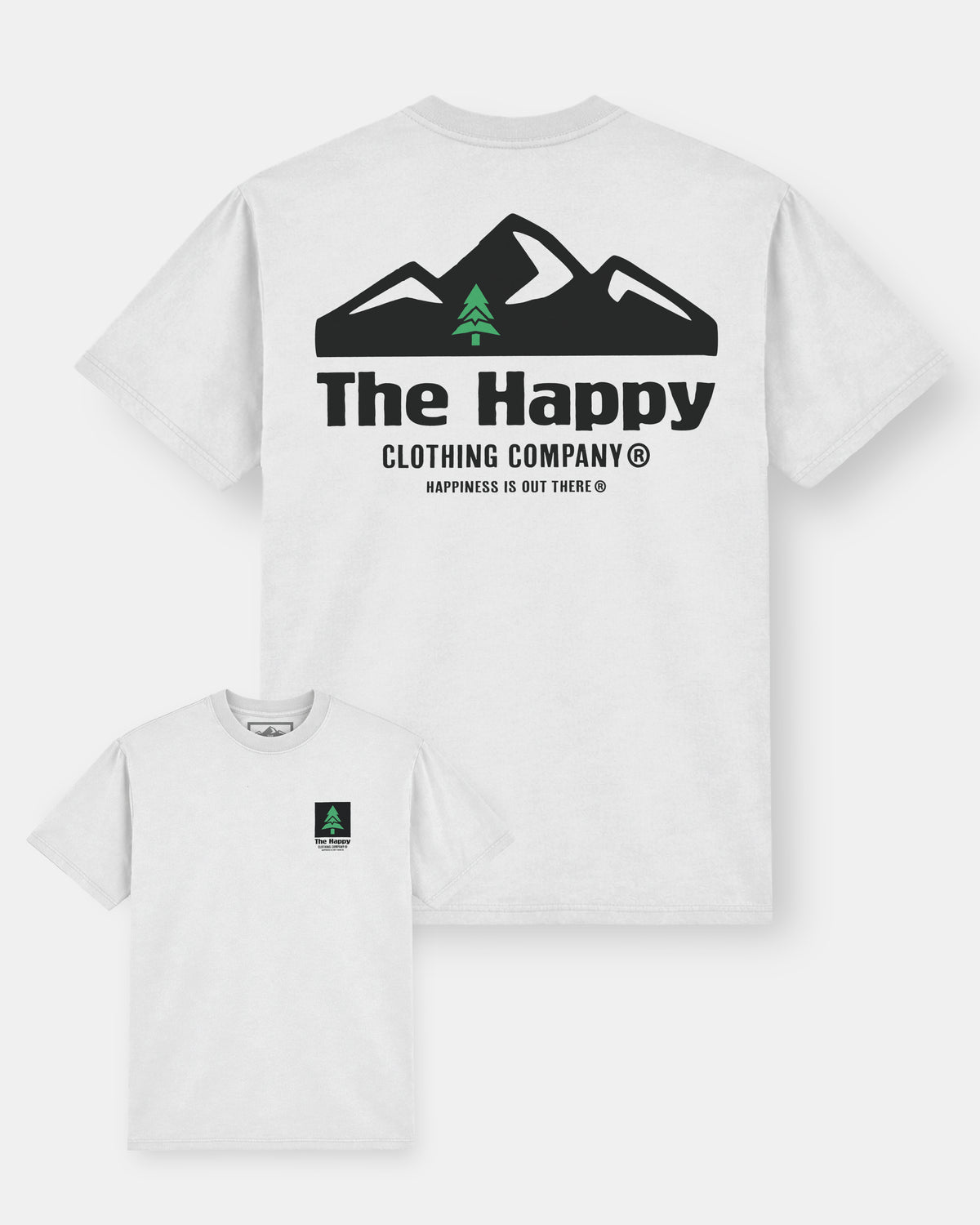 Logo Mountain Range Vintage Oversized Tee - The Happy Clothing Company
