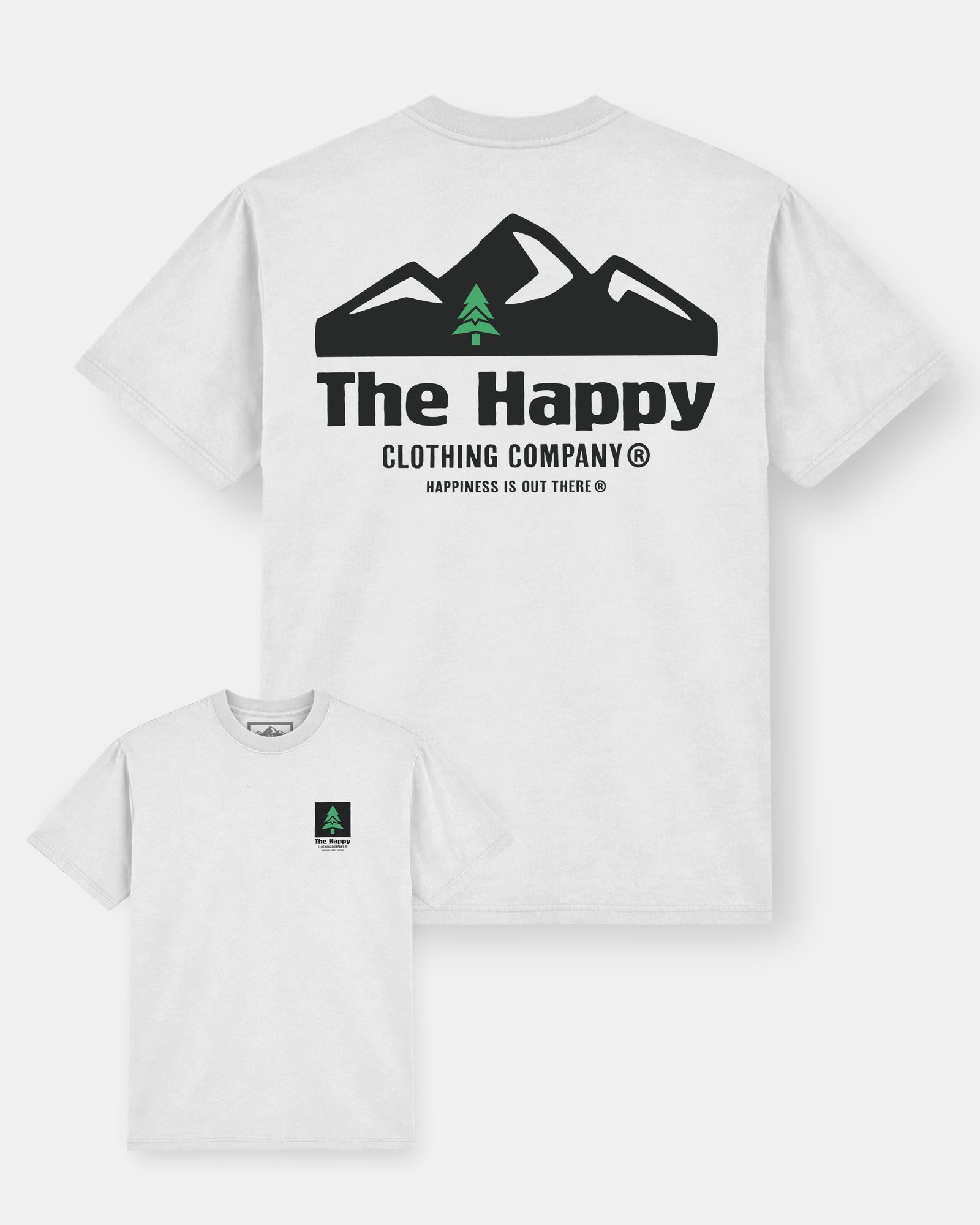Logo Mountain Range Vintage Oversized Tee - The Happy Clothing Company