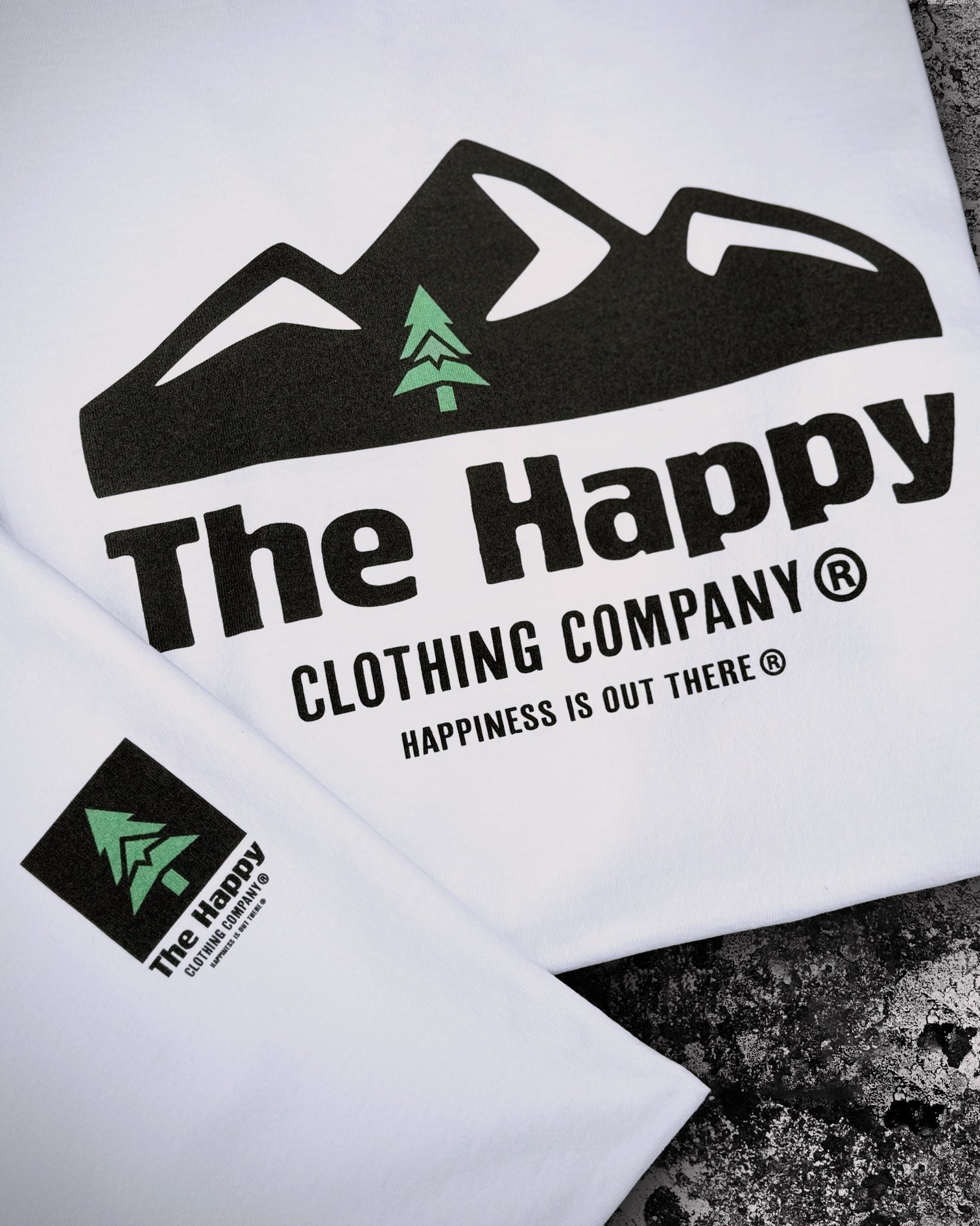Logo Mountain Range Vintage Oversized Tee - The Happy Clothing Company