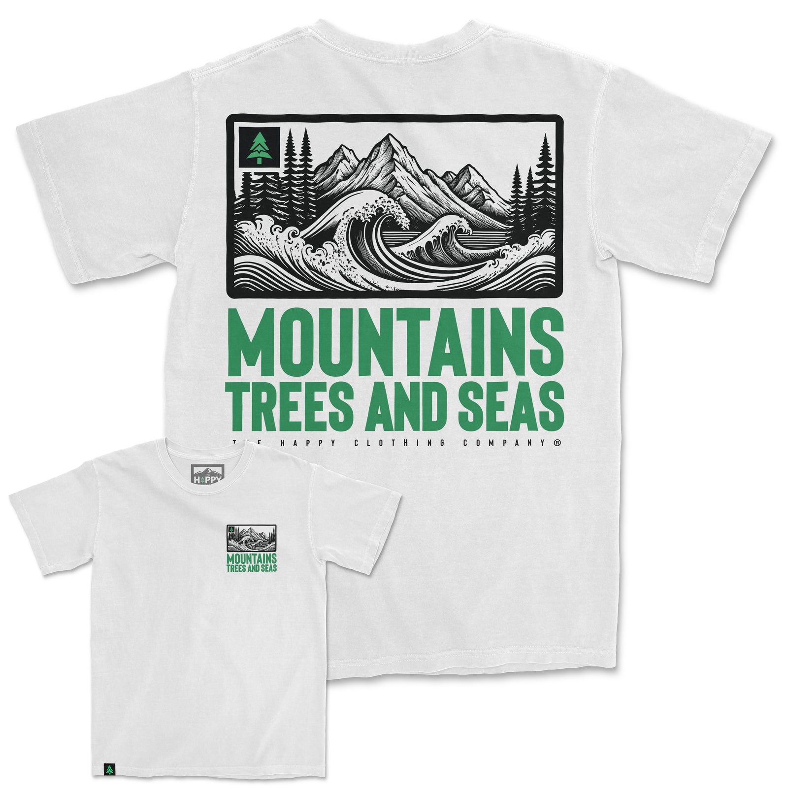 Mountains Trees and Seas Oversized Vintage Tee - The Happy Clothing Company