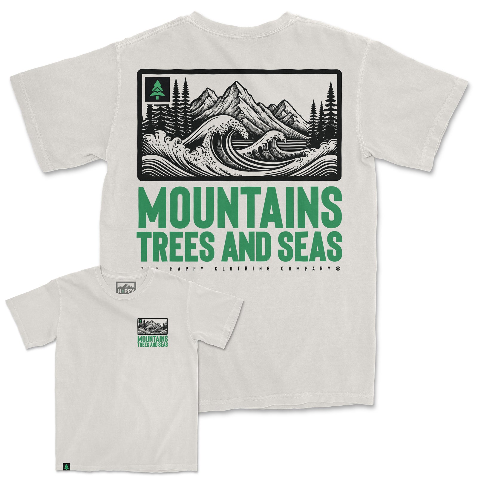 Mountains Trees and Seas Oversized Vintage Tee - The Happy Clothing Company