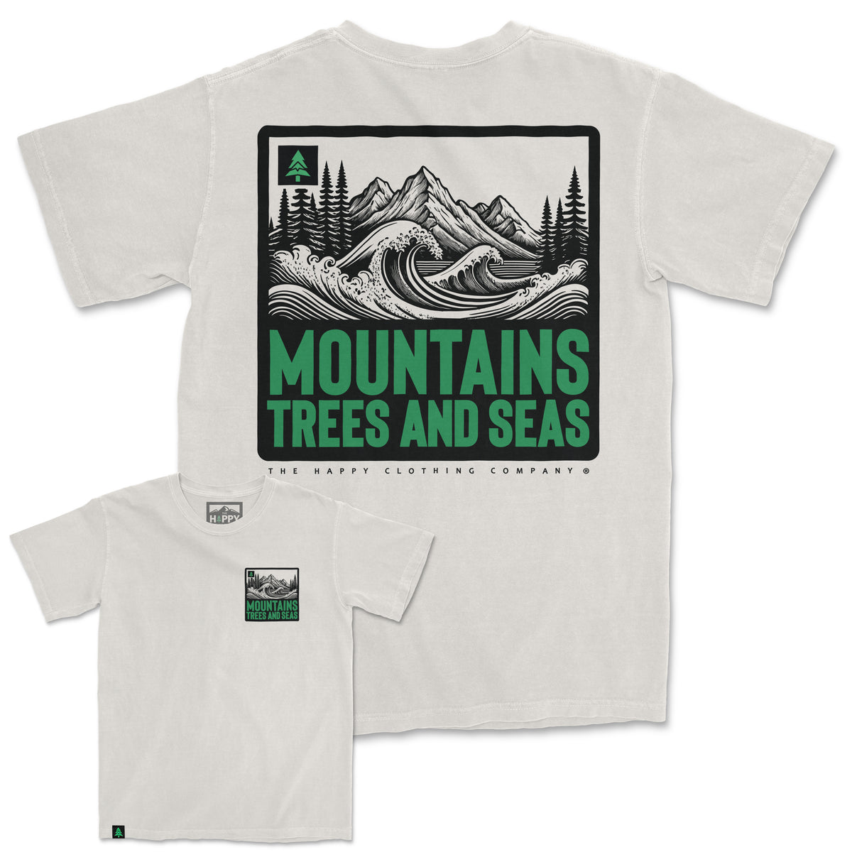 Mountains Trees and Seas Oversized Vintage Tee - The Happy Clothing Company