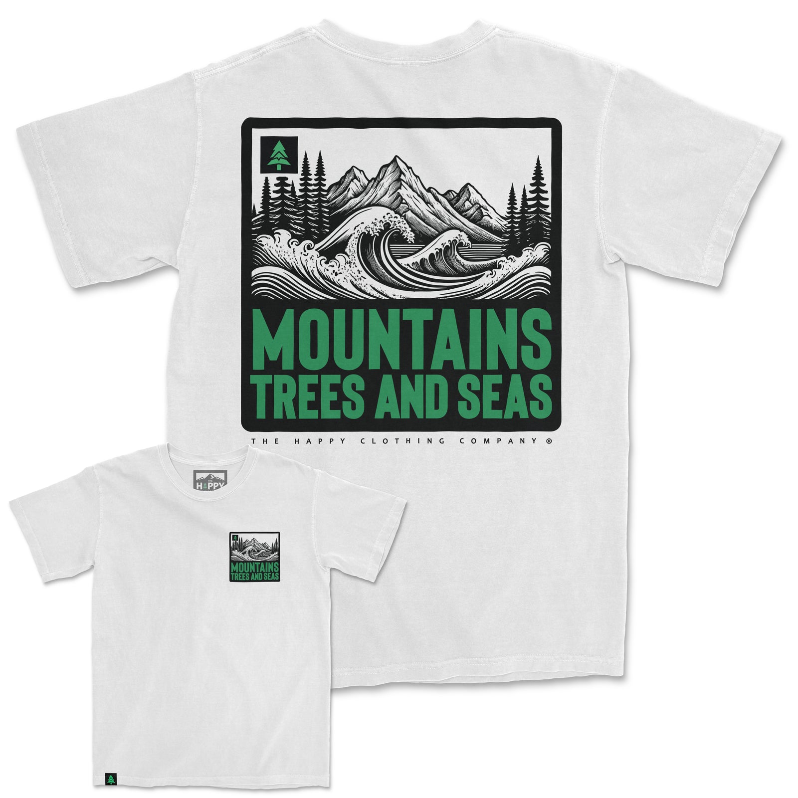 Mountains Trees and Seas Oversized Vintage Tee - The Happy Clothing Company