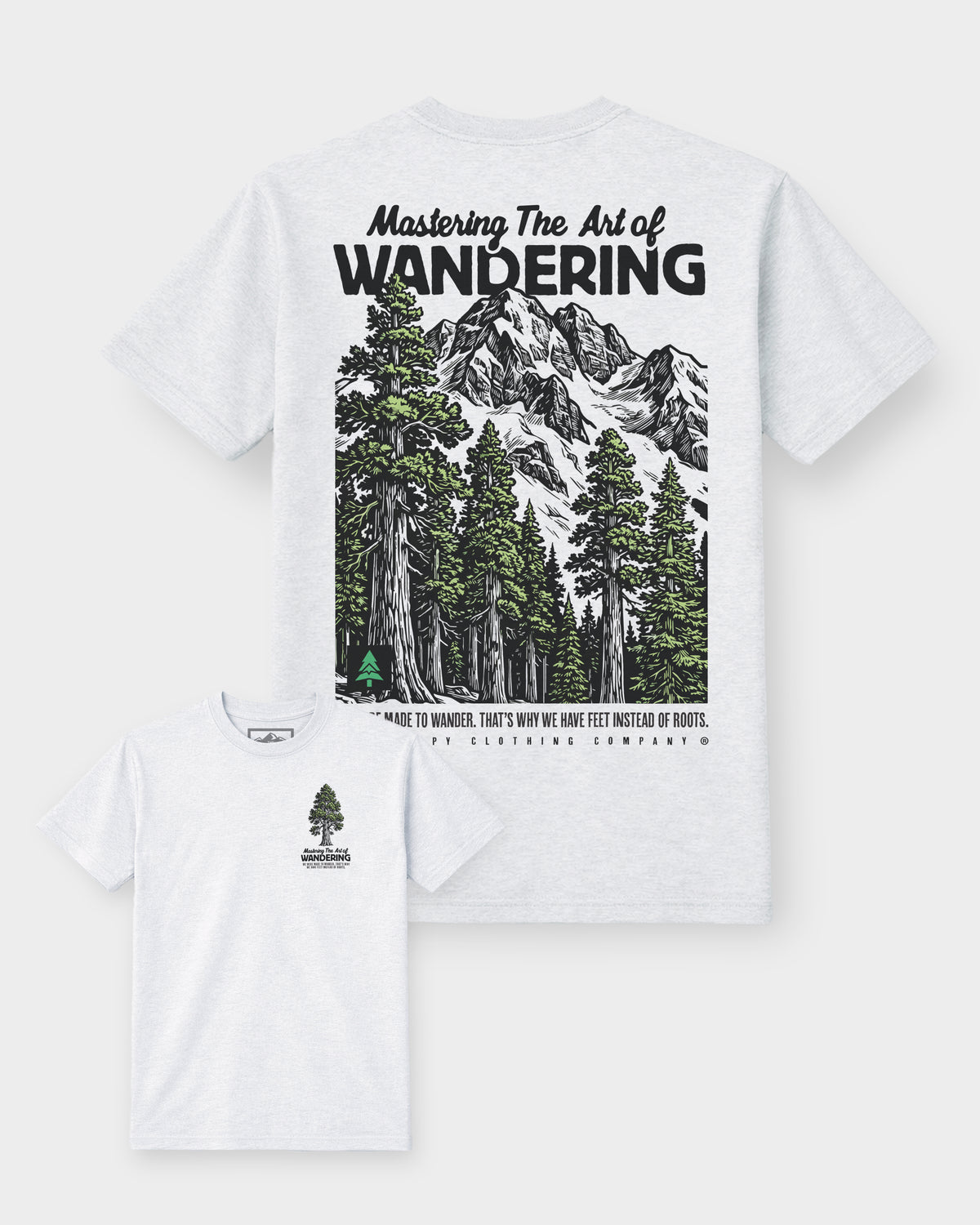 Mastering The Art Of Wandering Back Print 'Lifestyle Tee' | Premium Heavyweight | - The Happy Clothing Company